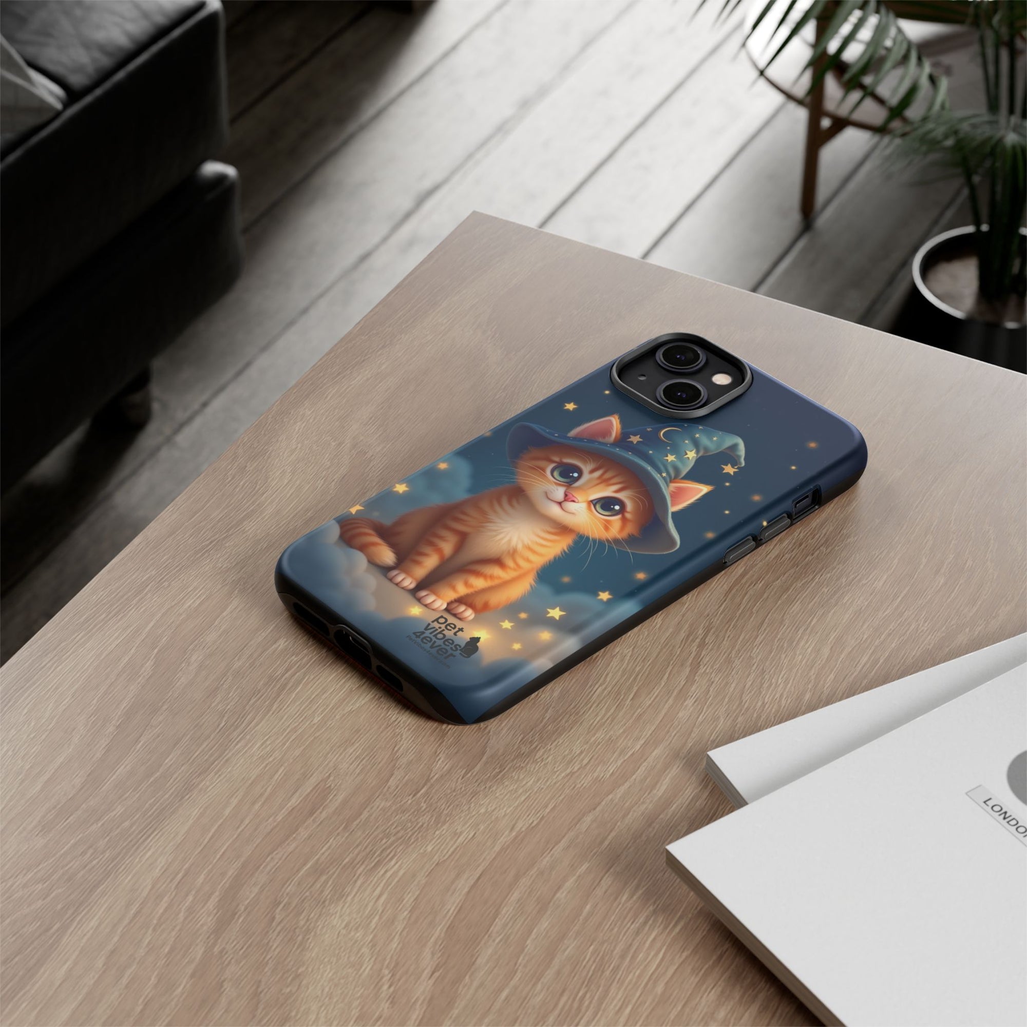 Cat-Themed Phone Case, Cute Cat Case, Pet Lover Gift, Kawaii Phone Accessory, Celestial Cat Design, Stylish Gadget Protector