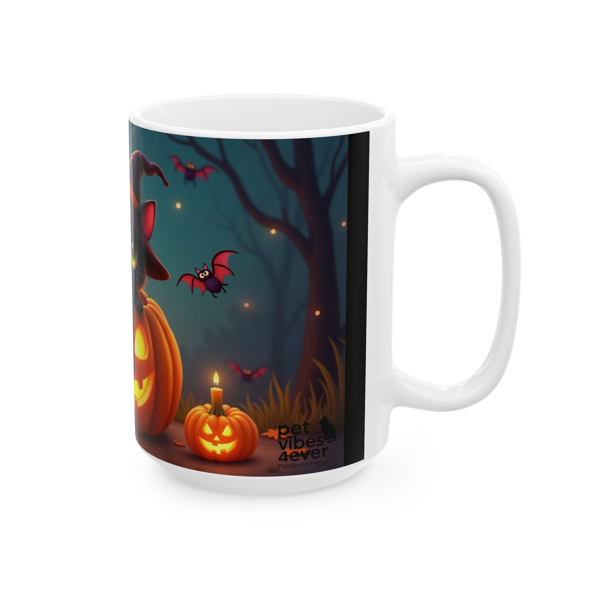 Spooktacular Halloween Cat Mug, Cute Black Cat Mug, Halloween Decor, Pumpkin Mug, Cozy Drinkware, Gift for Cat Lovers