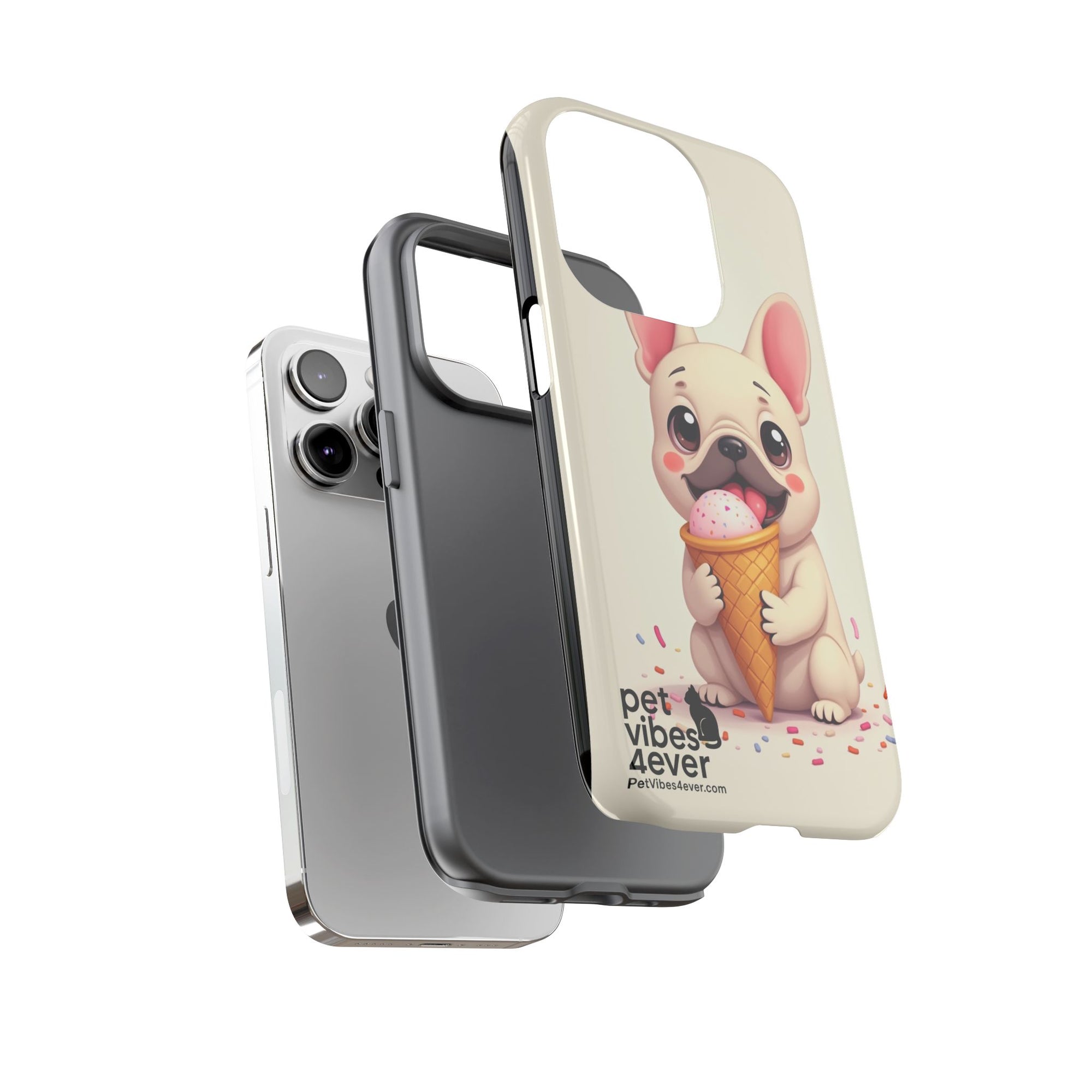 Cute Dog Case, Adorable Puppy Phone Cover, Pet Lover Gift, Ice Cream Design, Fun Accessories for Pet Owners