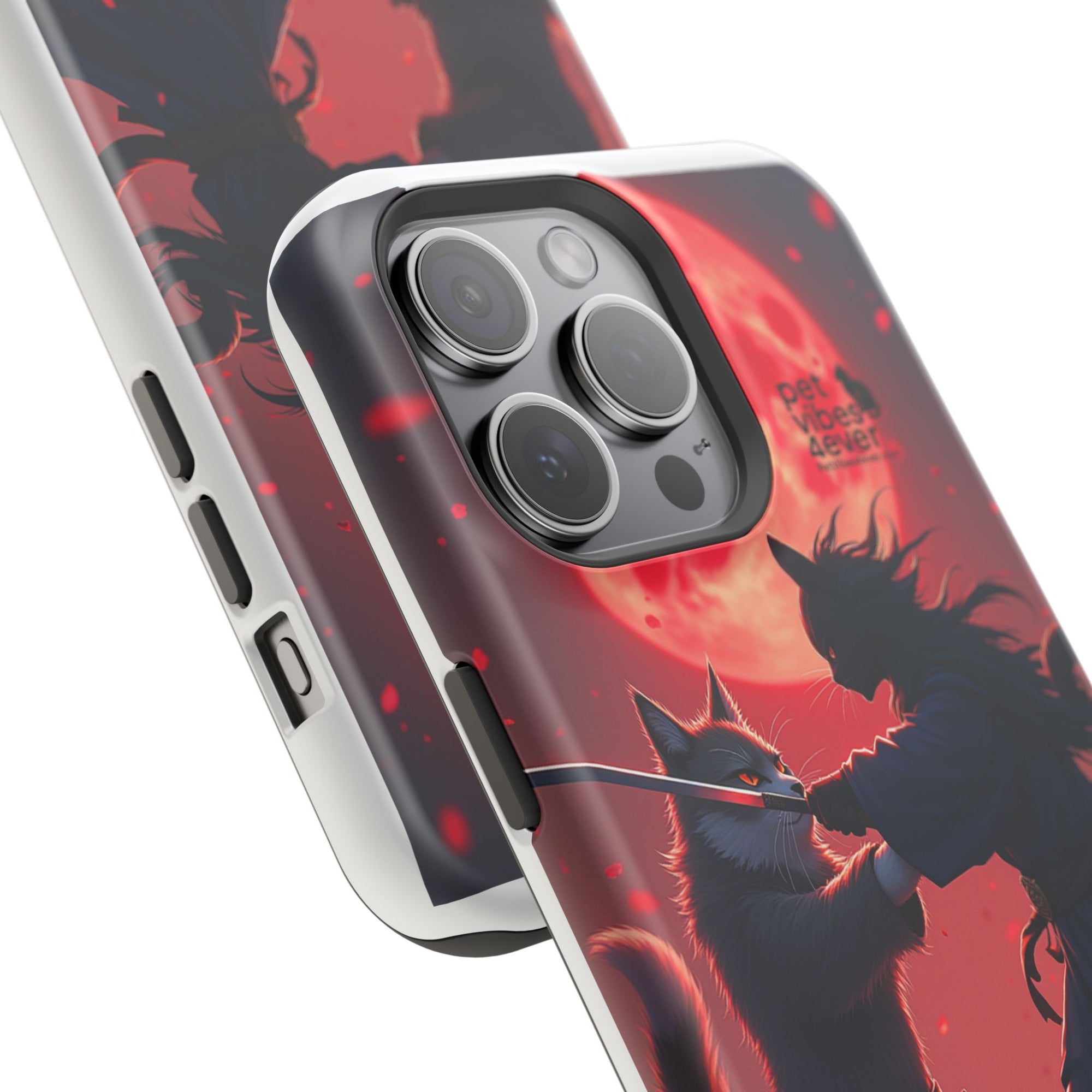 Samurai Cat Phone Case – Impact-Resistant, Pet Lovers, Cool Tech Accessories, Anime Aesthetic, Unique Gifts