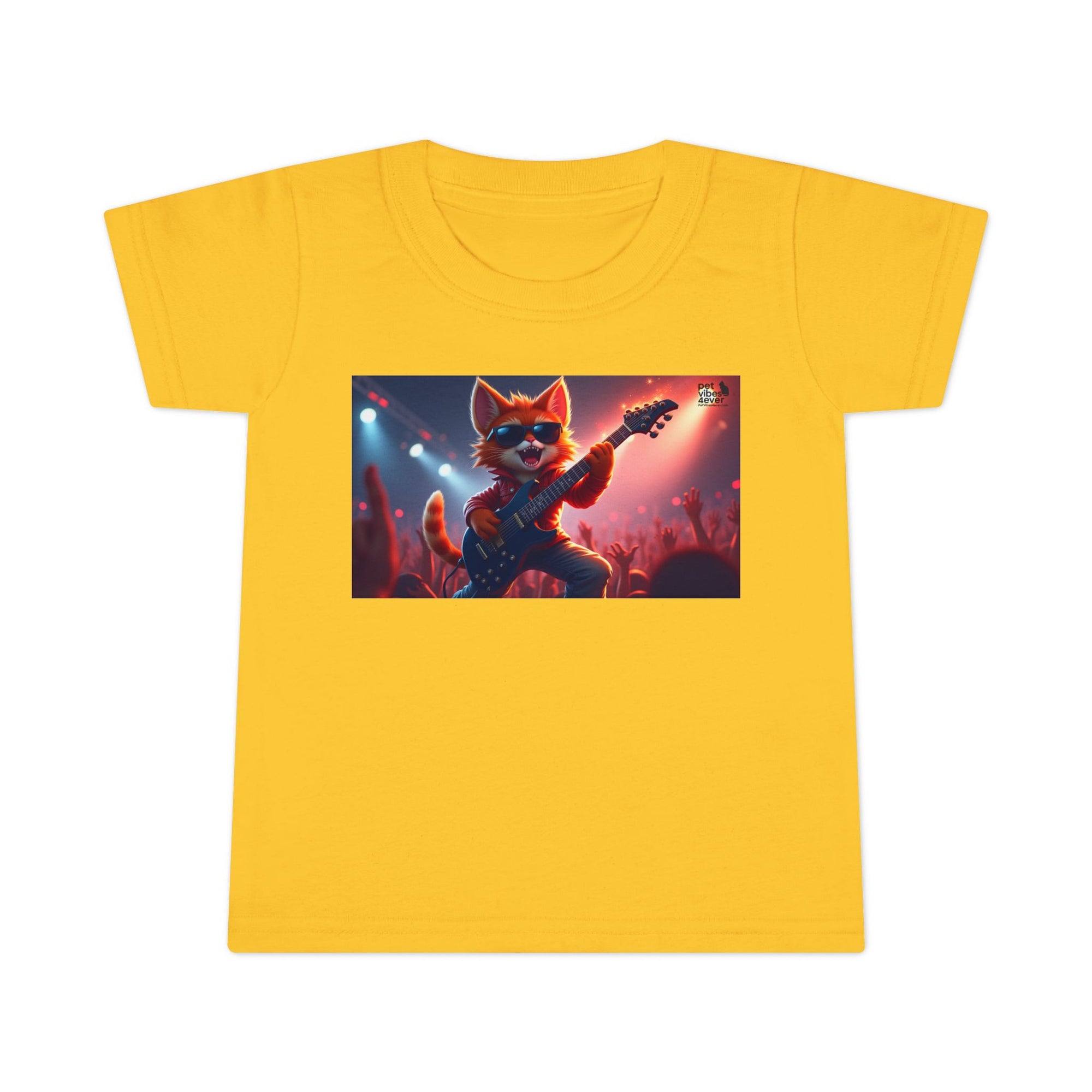 Rockstar Cat Toddler T-Shirt, Cute Graphic Tee for Kids, Birthday Gift, Music Theme Apparel, Fun Kids Outfit, Playful Toddler Top