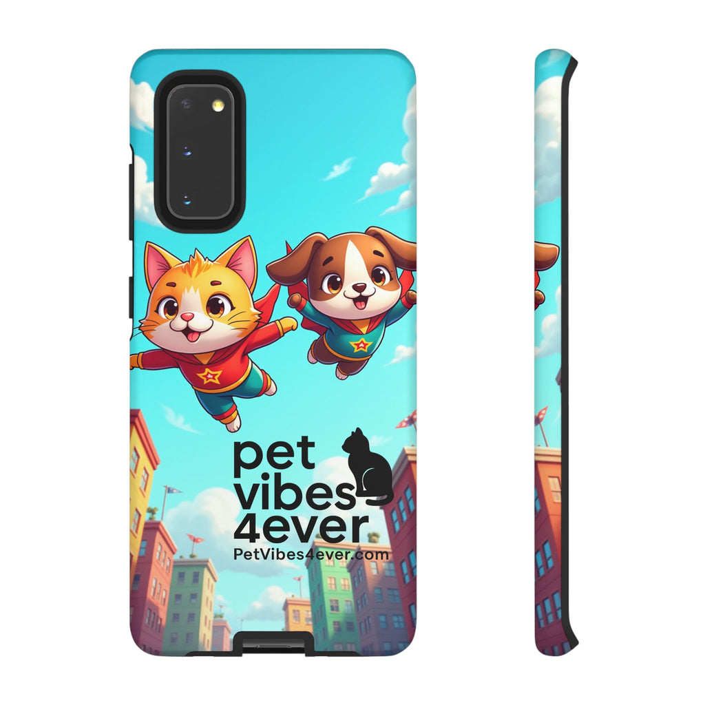 Pet Vibes Forever Tough Phone Cases, Cute Dog and Cat Design, Pet Lover Gift, Fun Phone Accessory, Animal Theme Decor