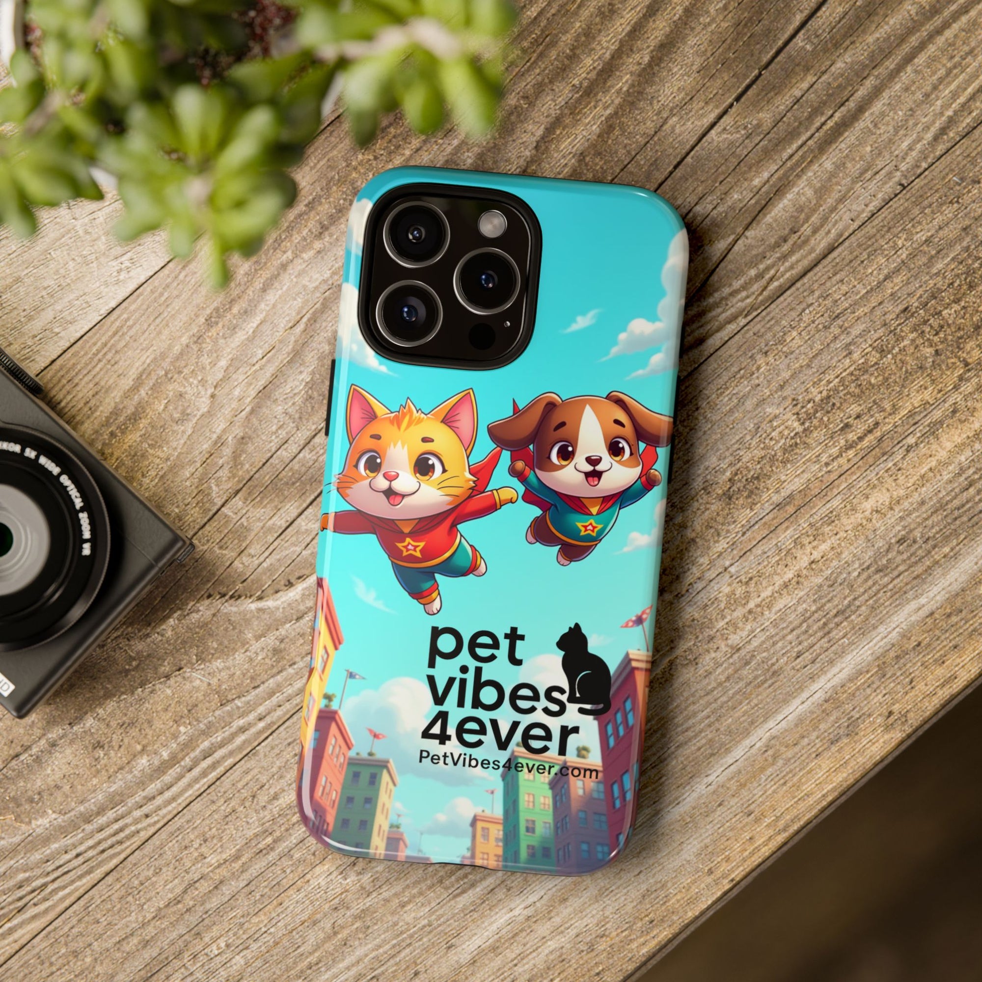 Pet Vibes Phone Case - Playful Cat and Dog Design, Animal Lover Gift, Cute Pet Accessory, Colorful Phone Cover, Fun Pet Gifts