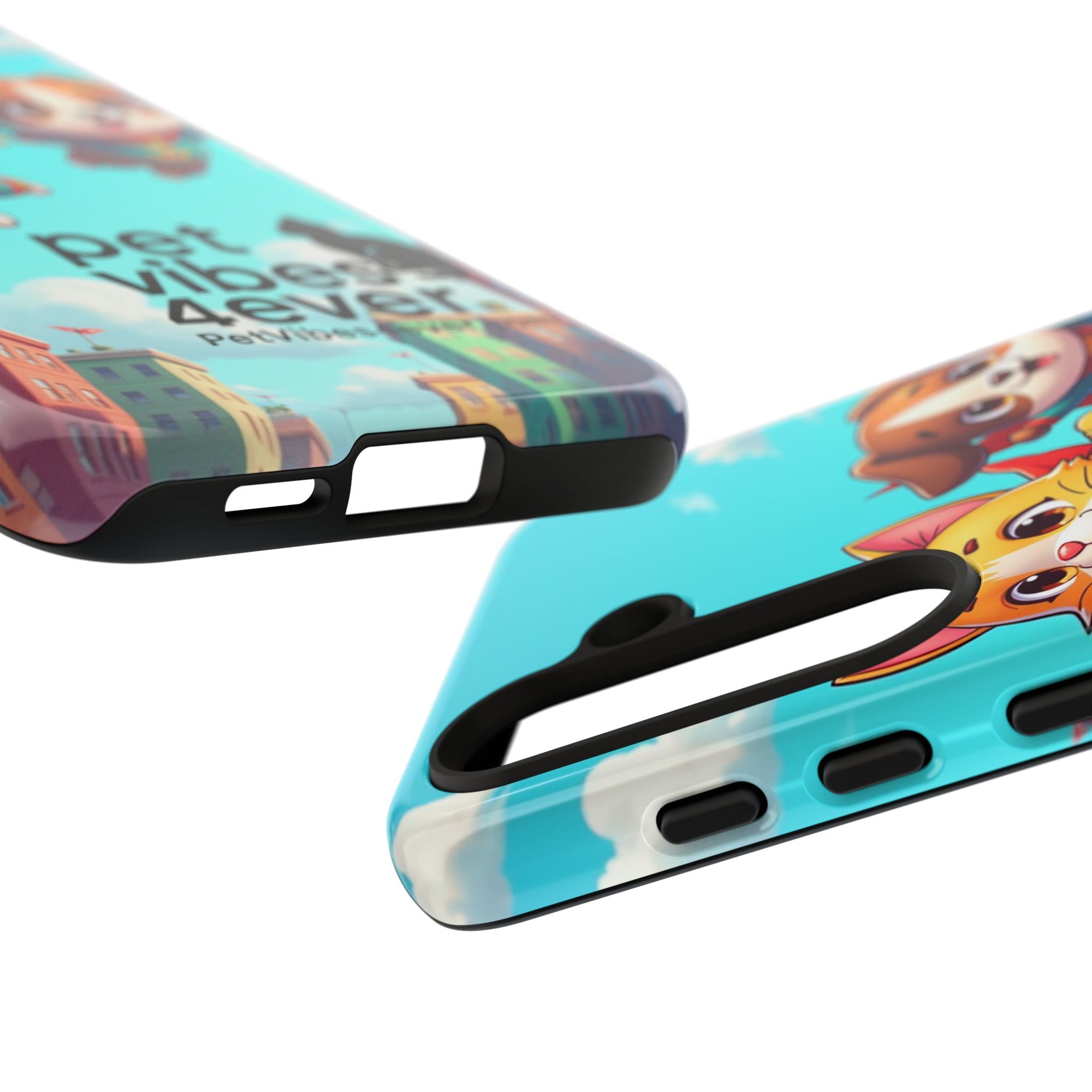 Pet Vibes Forever Tough Phone Cases, Cute Dog and Cat Design, Pet Lover Gift, Fun Phone Accessory, Animal Theme Decor