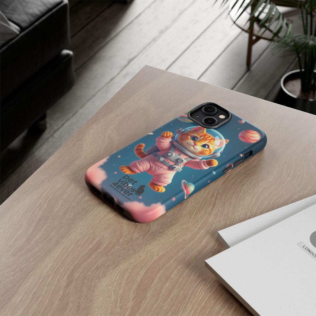 Cute Cat Phone Case, Cat Lovers Gift, Astrological Accessories, Fun Tech Gear, Space Theme Phone Cover