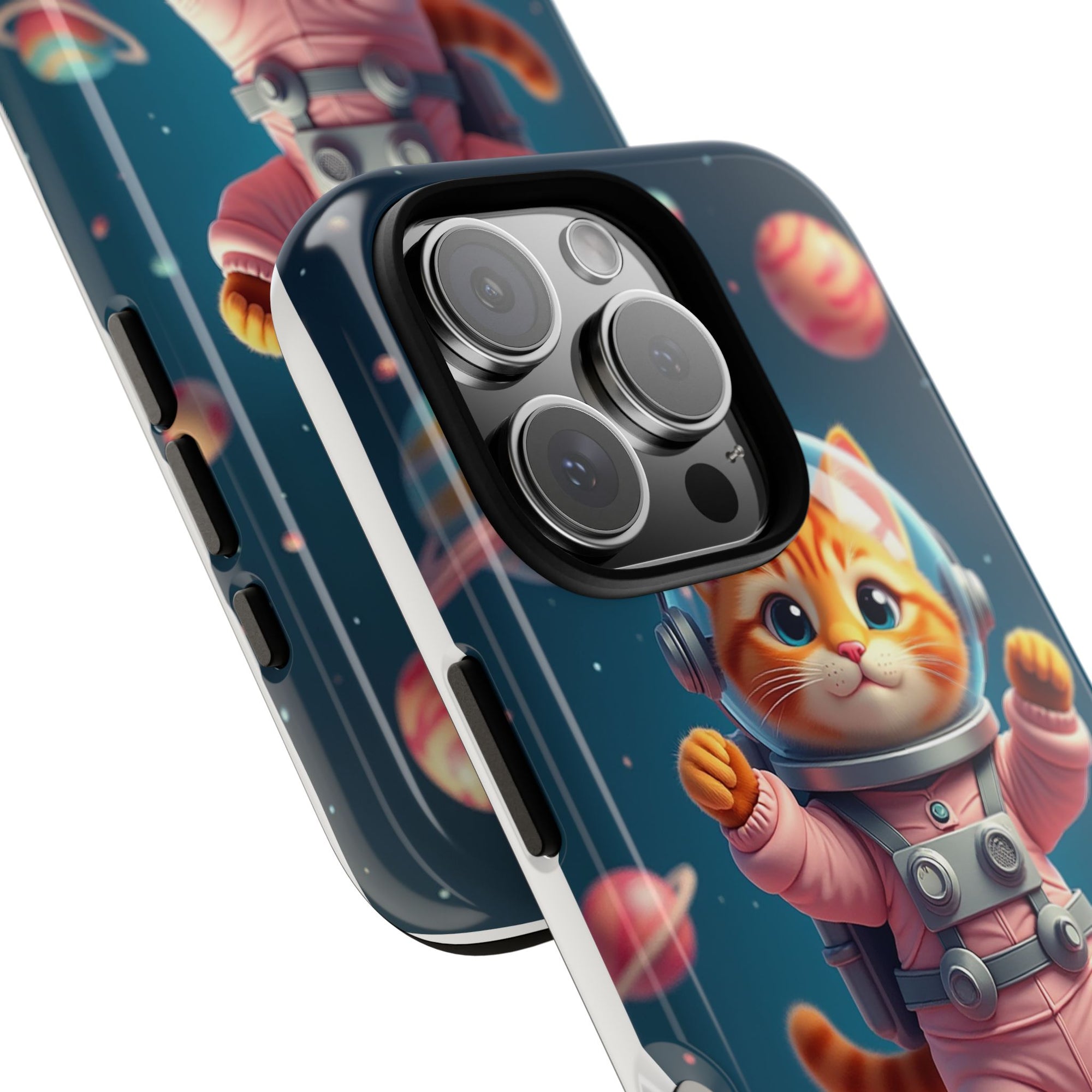 Cute Cat Phone Case, Cat Lovers Gift, Astrological Accessories, Fun Tech Gear, Space Theme Phone Cover