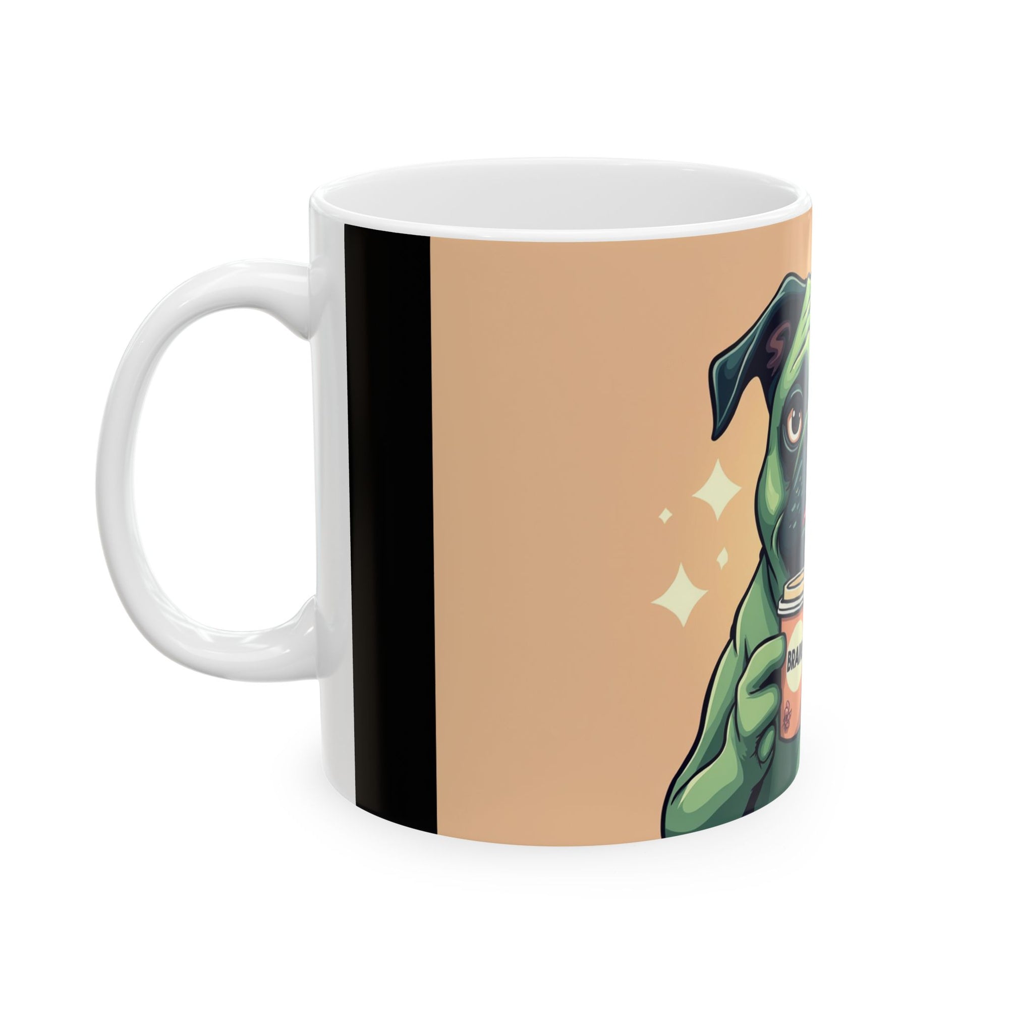 Brainy Pug Ceramic Mug | Funny Dog Coffee Cup, Gift for Dog Lovers, Pet Owner Gift, Cute Home Decor, Pug Lover Mug