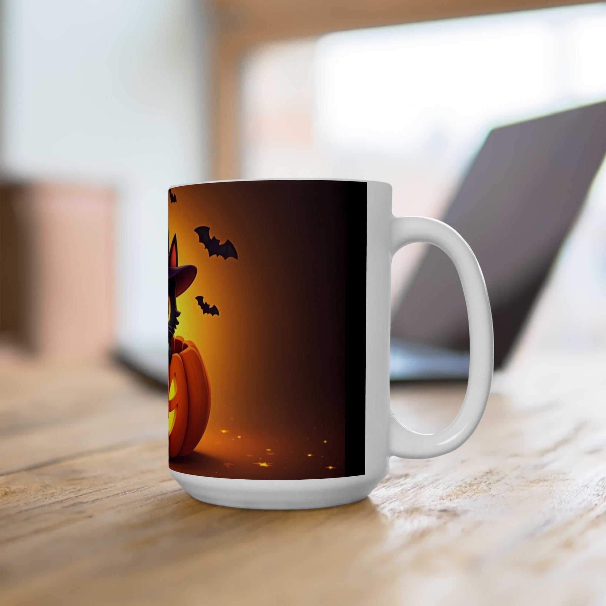 Halloween Cat Pumpkin Mug - Perfect for Coffee Lovers, Holiday Gifts, Spooky Decor, Cat Enthusiasts, or Fall Celebrations