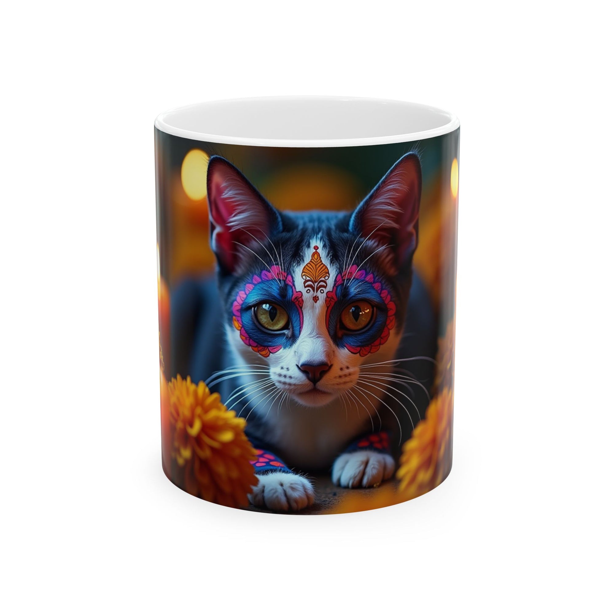 Colorful Cat Ceramic Mug - Perfect for Cat Lovers, Gift for Birthdays, Cute Home Decor, Coffee Tea Lover, Unique Artwork