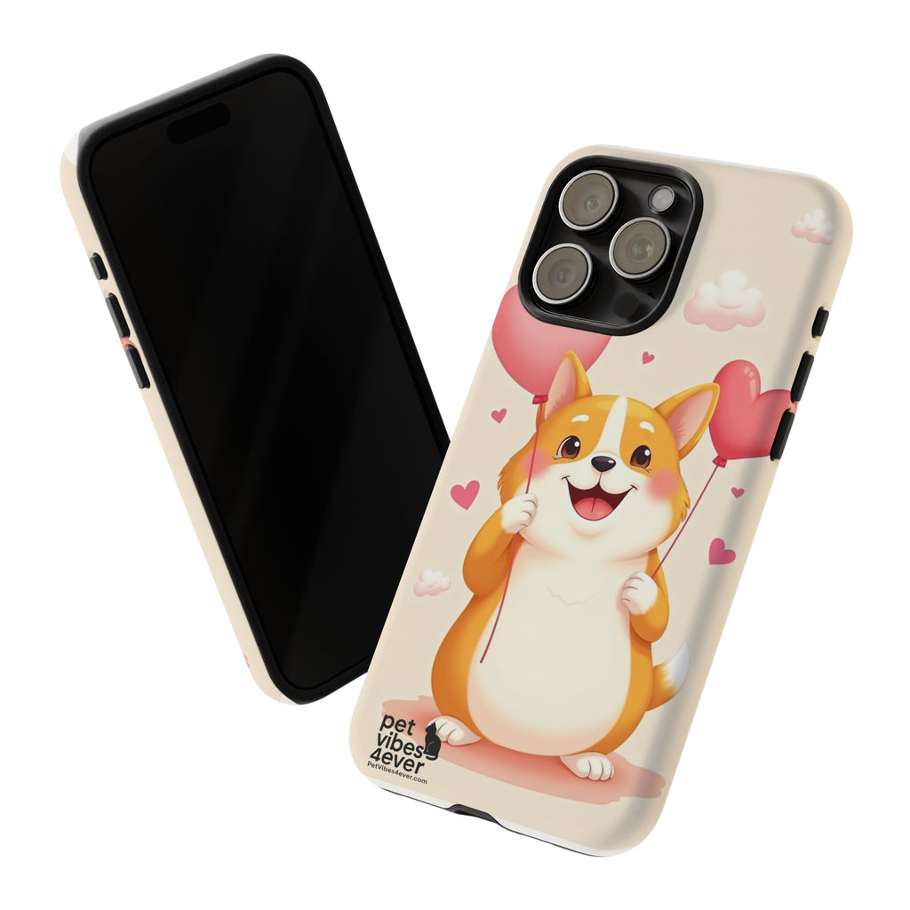 Corgi Love Phone Case, Cute Pet Gift, Animal Lover Accessory, Custom Phone Cover, Valentine's Day Gift