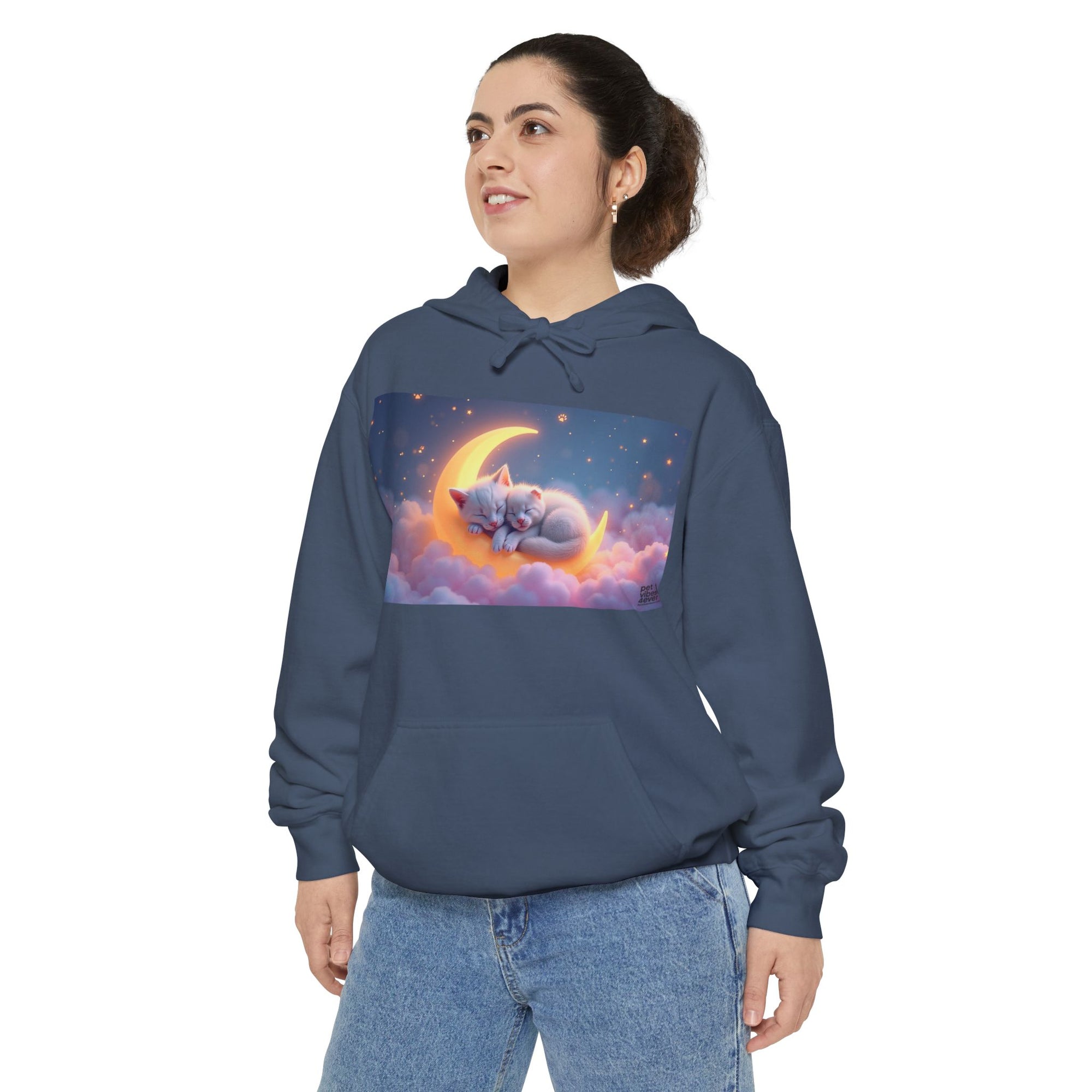 Dreamy Cat Hoodie, Cozy Unisex Hoodie, Cute Hoodie for Cat Lovers, Stylish Gift for Her, Relaxed Fashion for Everyday Use