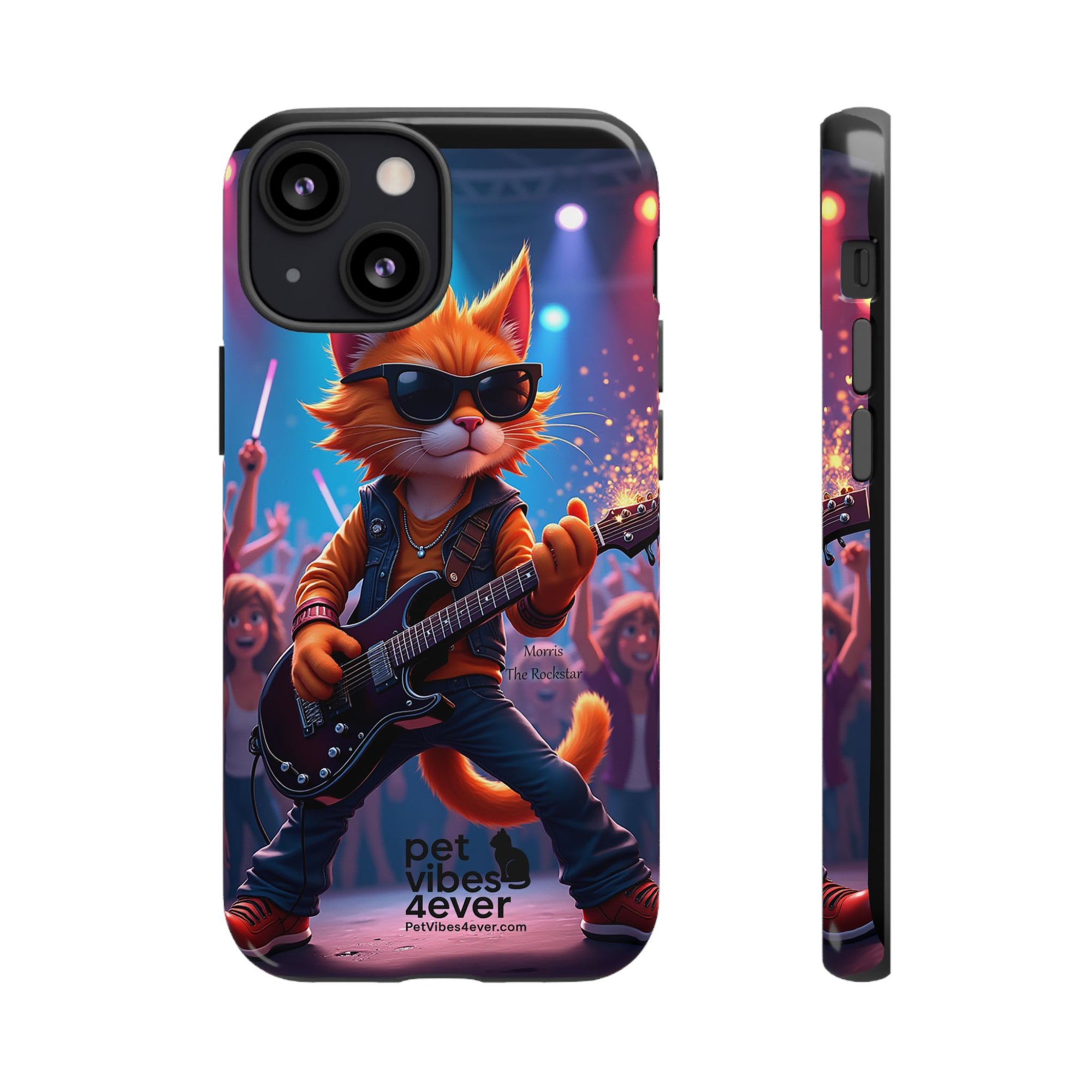 Rocking Cat Phone Case, Fun Cat Phone Cover, Cool Pet Vibes Gift, Music Lover Accessory, Unique Cat Phone Case