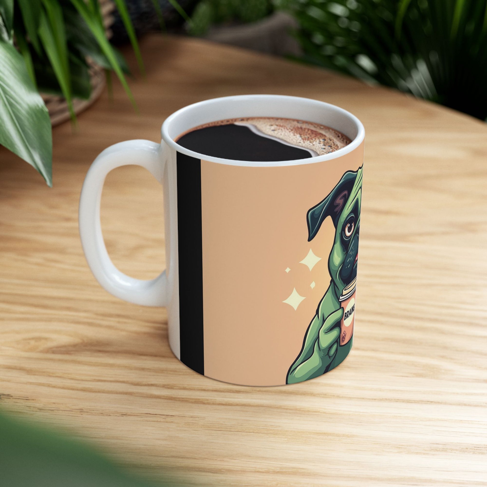 Brainy Pug Ceramic Mug | Funny Dog Coffee Cup, Gift for Dog Lovers, Pet Owner Gift, Cute Home Decor, Pug Lover Mug
