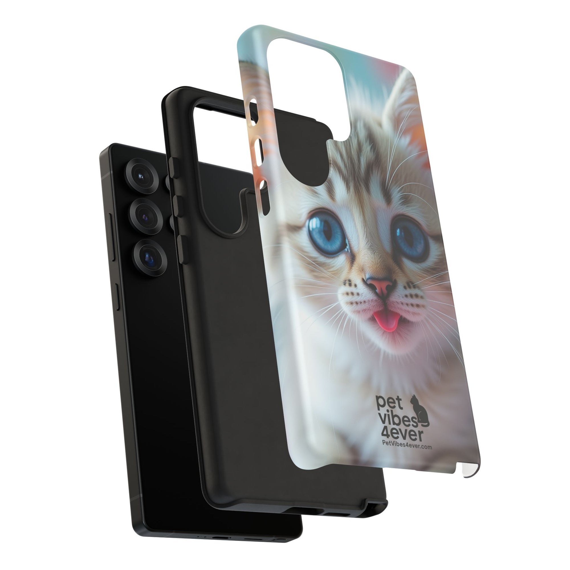 Cute Cat Phone Case with Pet Vibes, Perfect Gift for Cat Lovers, Fun Tech Accessories for Birthdays, Animal Lovers, Kawaii Style