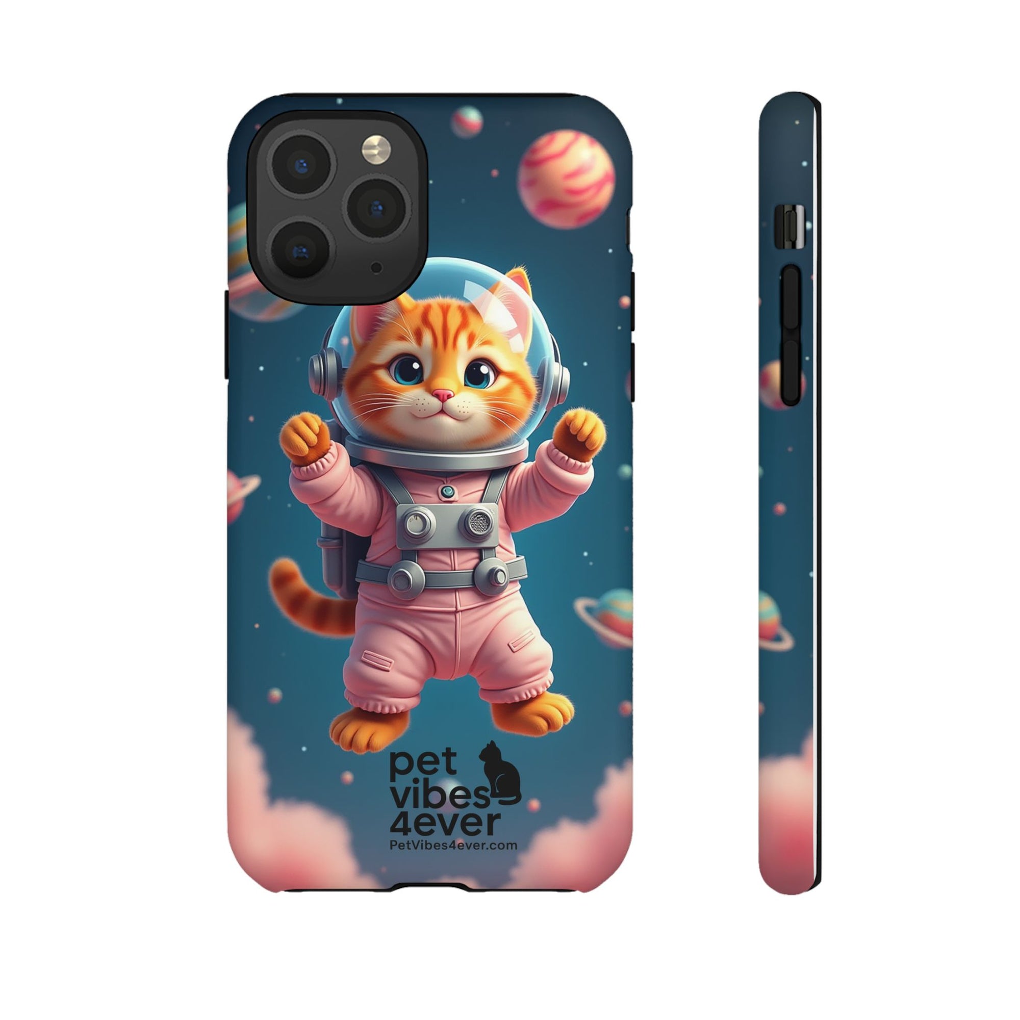 Cute Cat Phone Case, Cat Lovers Gift, Astrological Accessories, Fun Tech Gear, Space Theme Phone Cover