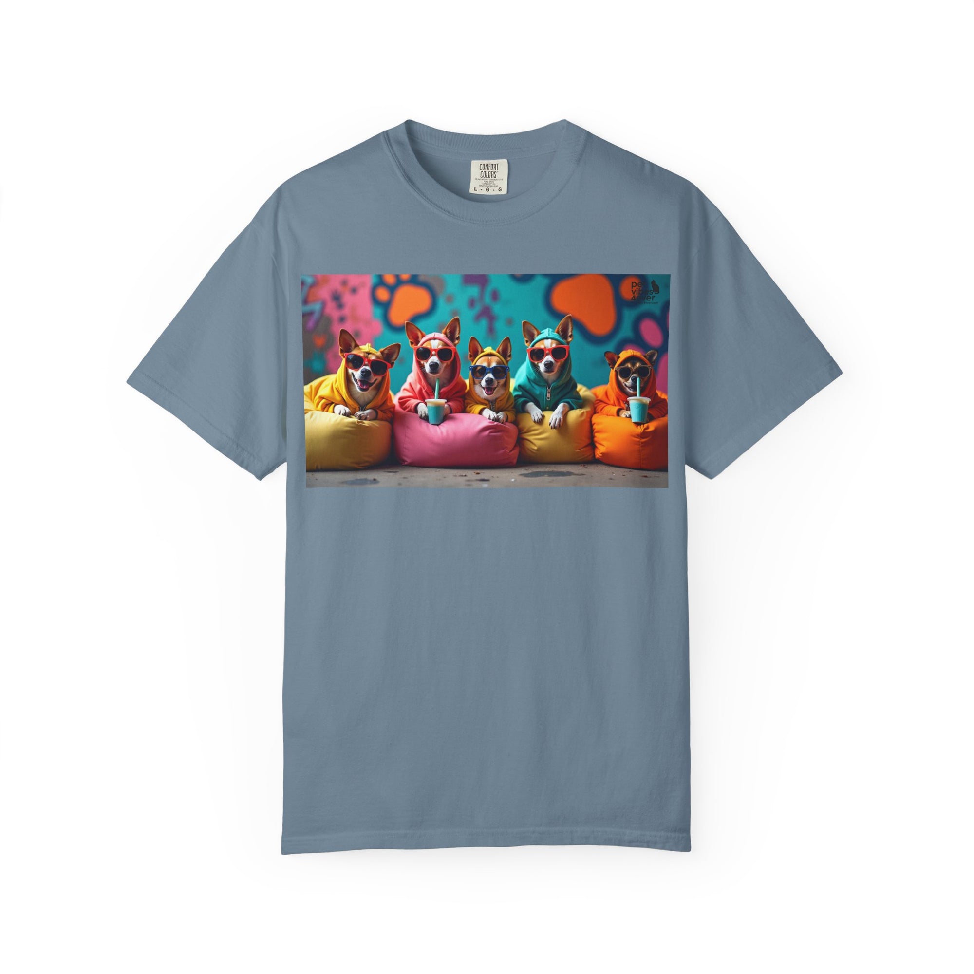 Playful Dog-Themed Unisex Garment-Dyed T-shirt, Pet Lover Gift, Casual Wear, Birthday Party Tee, Colorful Animal Art