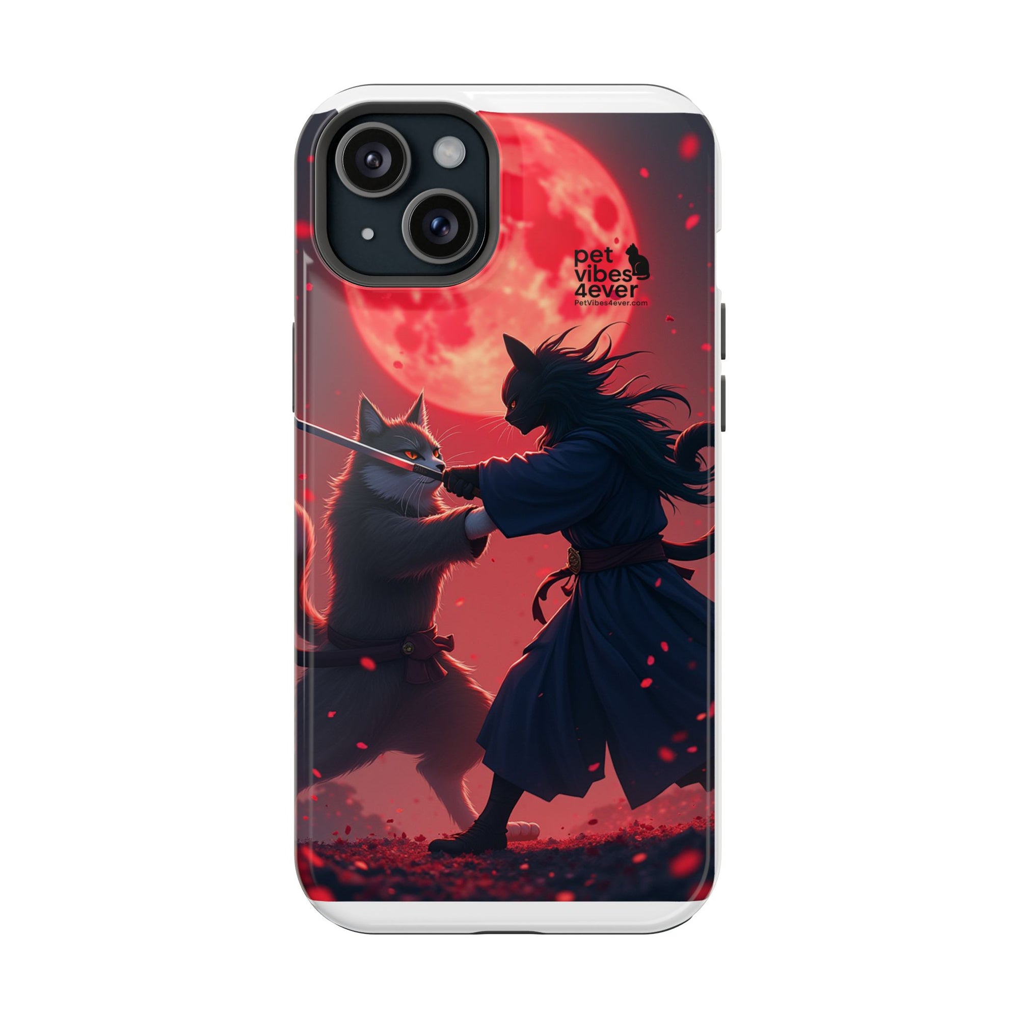 Samurai Cat Phone Case – Impact-Resistant, Pet Lovers, Cool Tech Accessories, Anime Aesthetic, Unique Gifts