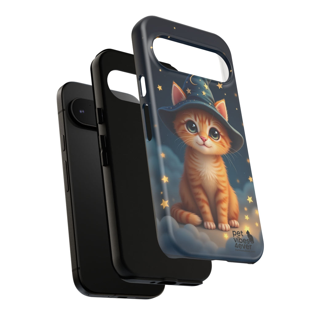 Cat-Themed Phone Case, Cute Cat Case, Pet Lover Gift, Kawaii Phone Accessory, Celestial Cat Design, Stylish Gadget Protector