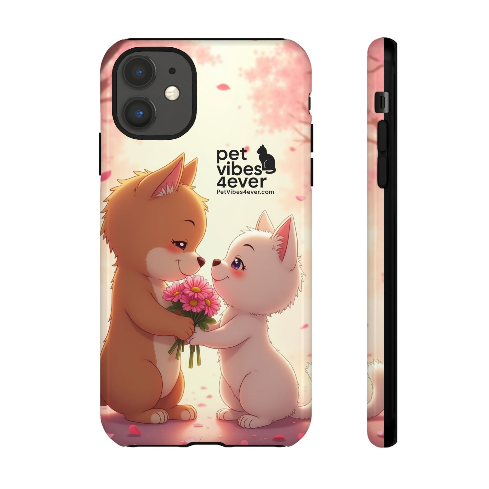 Cute Pet Phone Case, Animal Lovers Gift, Valentine’s Day Present, Custom Phone Cover, Happy Couple Design, Pet Vibes Forever