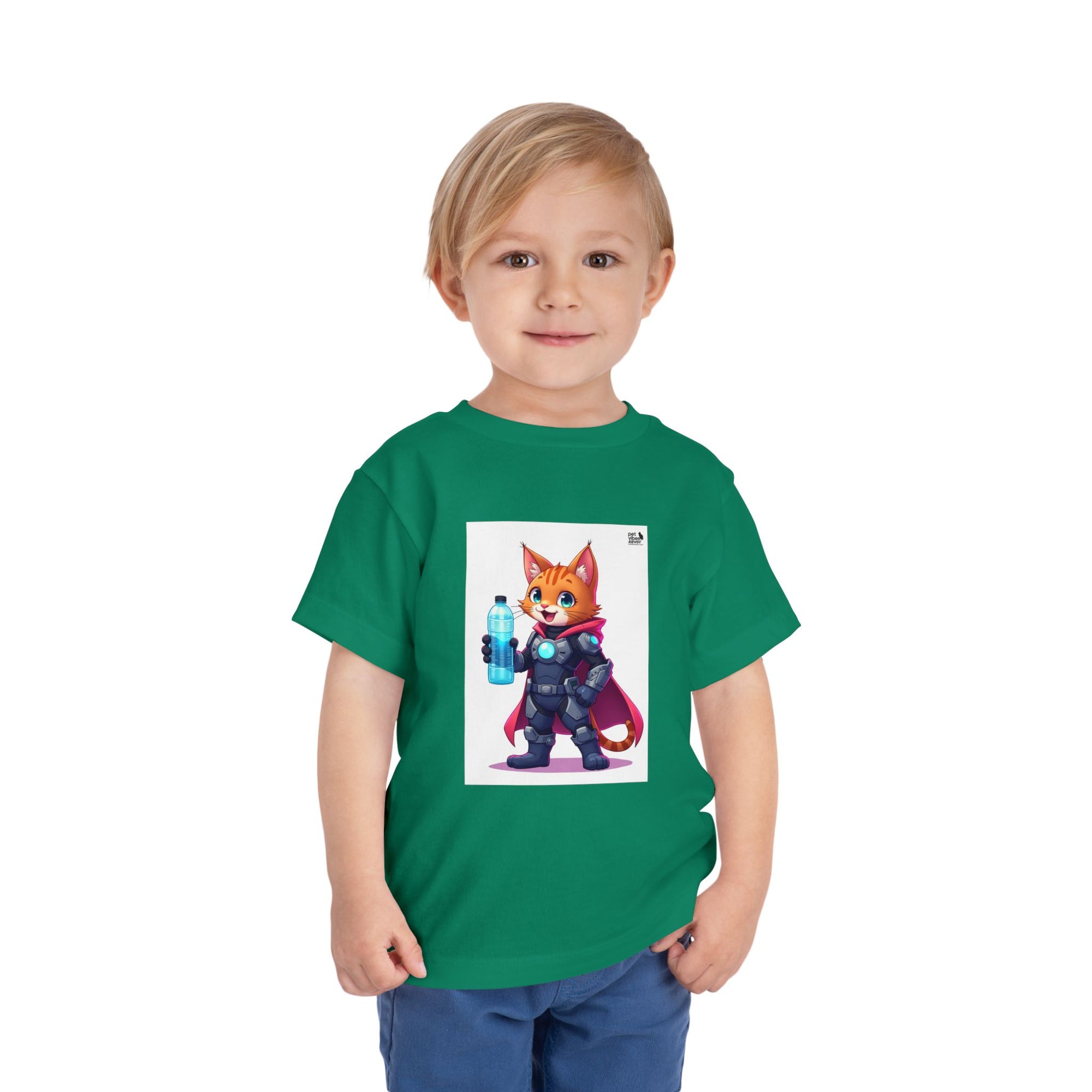 Superhero Cat Toddler Tee, Kids Graphic T-Shirt, Cute Animal Shirt, Birthday Gift, Funny Pet Tee