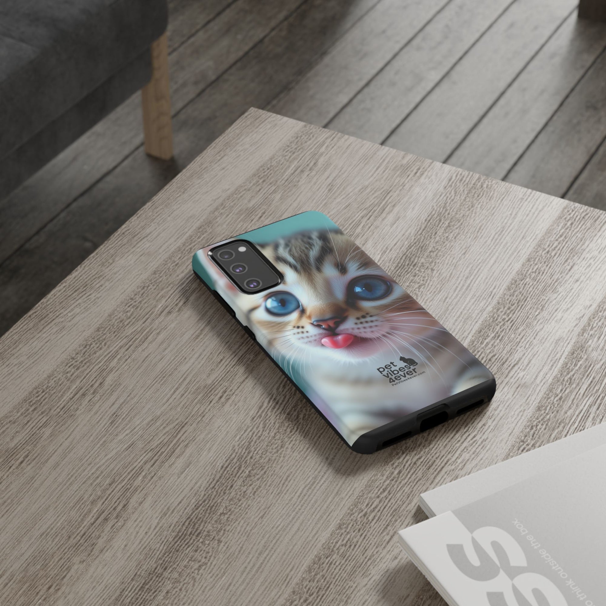 Cute Cat Phone Case, Pet Lover Gift, Durable Phone Cover, Animal Print Case, Cute Kitten Accessory