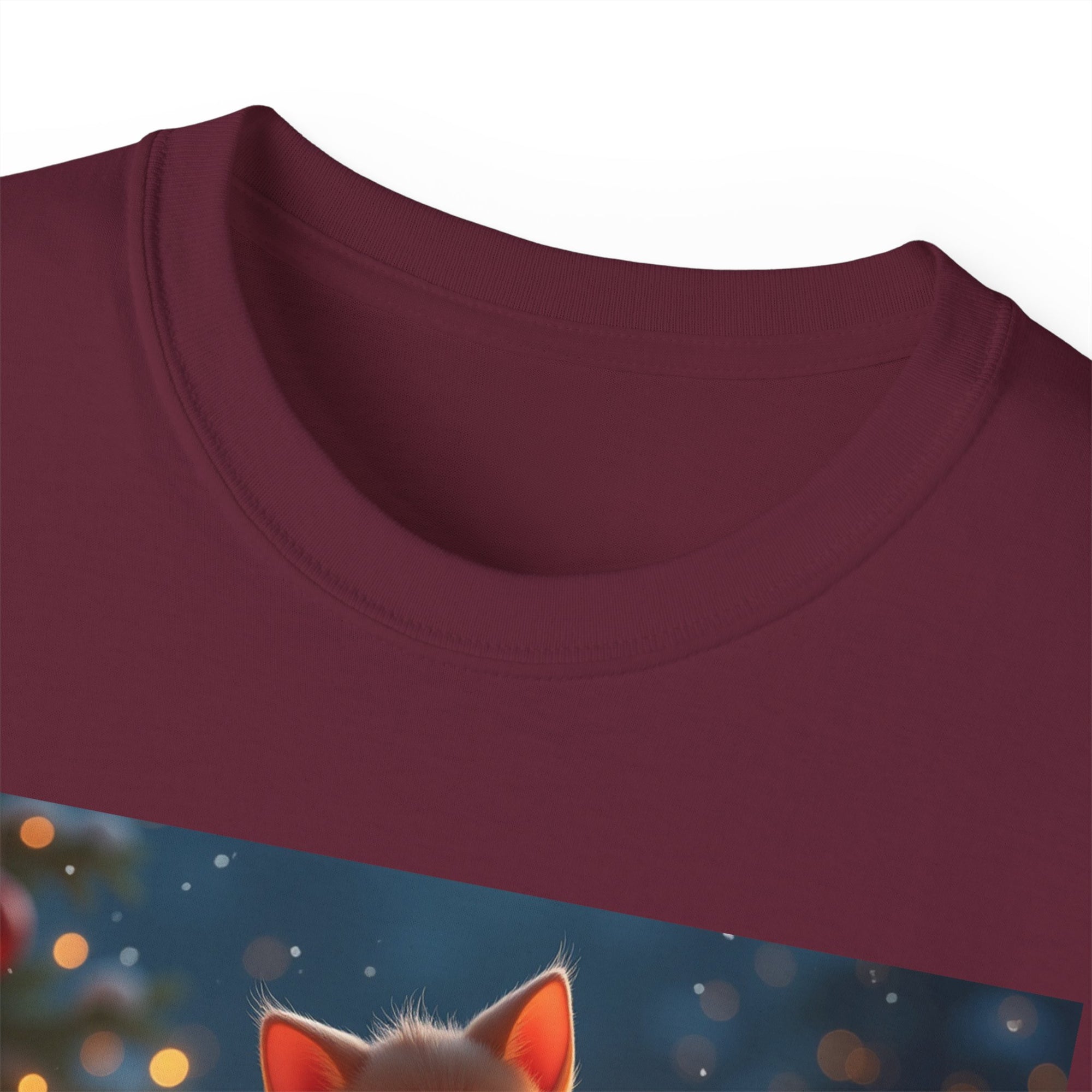 Cute Cat Christmas Tee, Cozy Unisex Cotton Shirt for Cat Lovers, Holiday Gift, Casual Wear, Festive Apparel