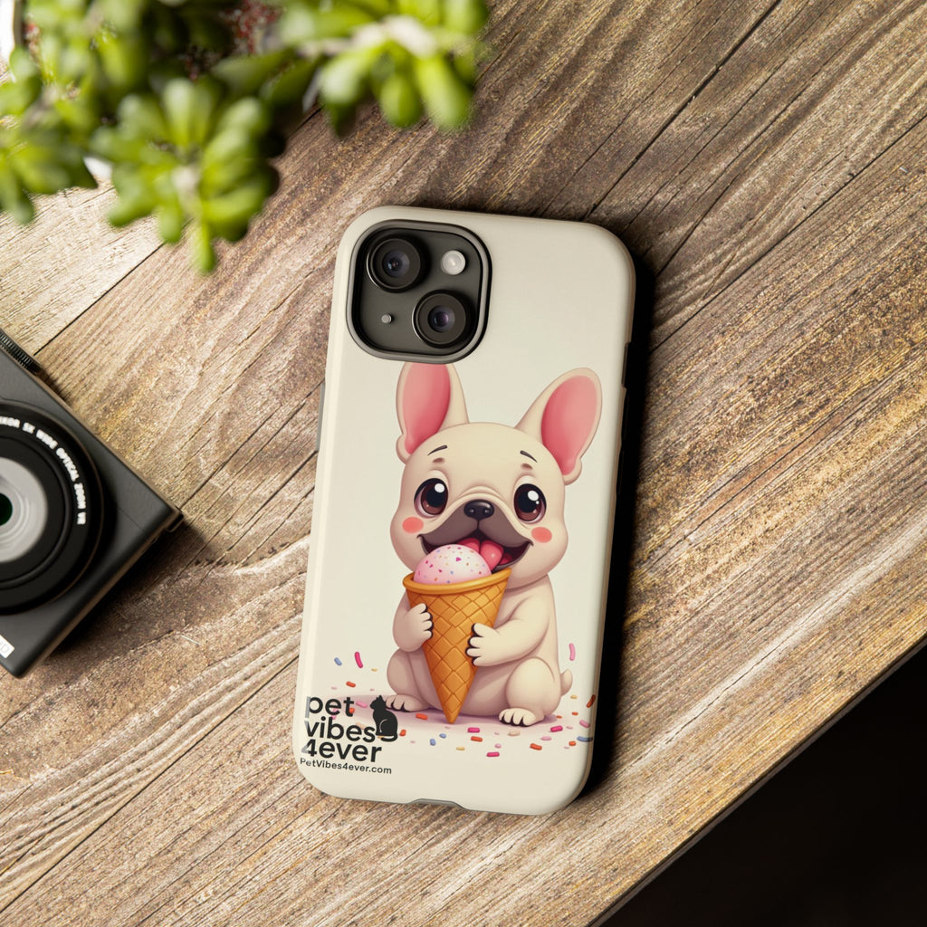 Cute Dog Case, Adorable Puppy Phone Cover, Pet Lover Gift, Ice Cream Design, Fun Accessories for Pet Owners