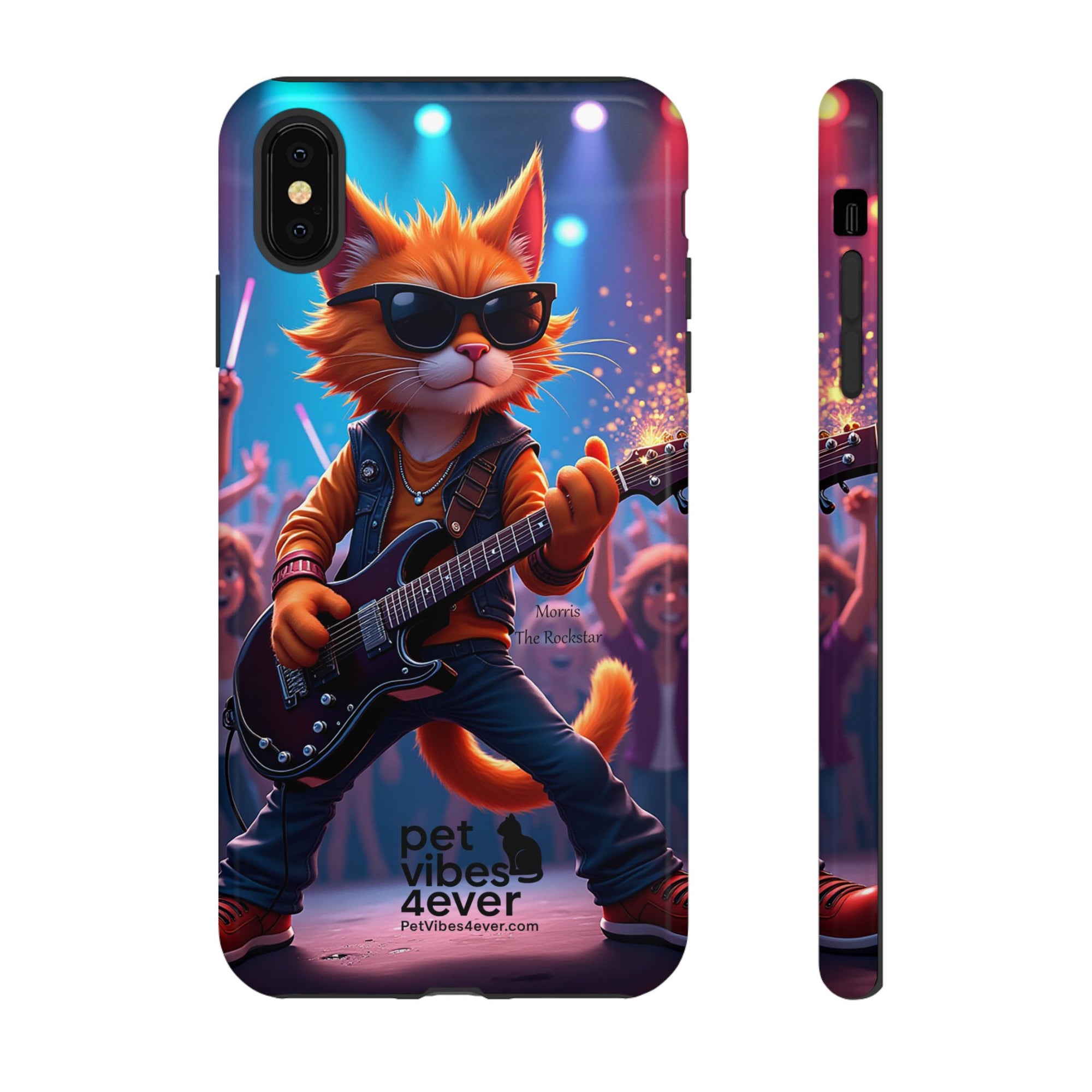 Rocking Cat Phone Case, Fun Cat Phone Cover, Cool Pet Vibes Gift, Music Lover Accessory, Unique Cat Phone Case