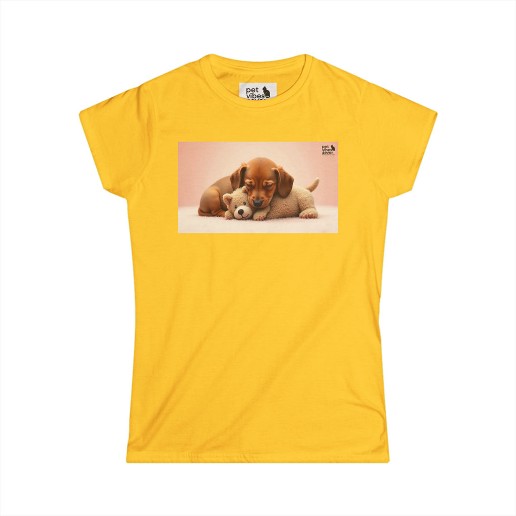 Adorable Puppy Love Women's Softstyle Tee, Cute Pet T-Shirt, Dog Lover Gift, Animal Lover Shirt, Perfect for Casual Wear