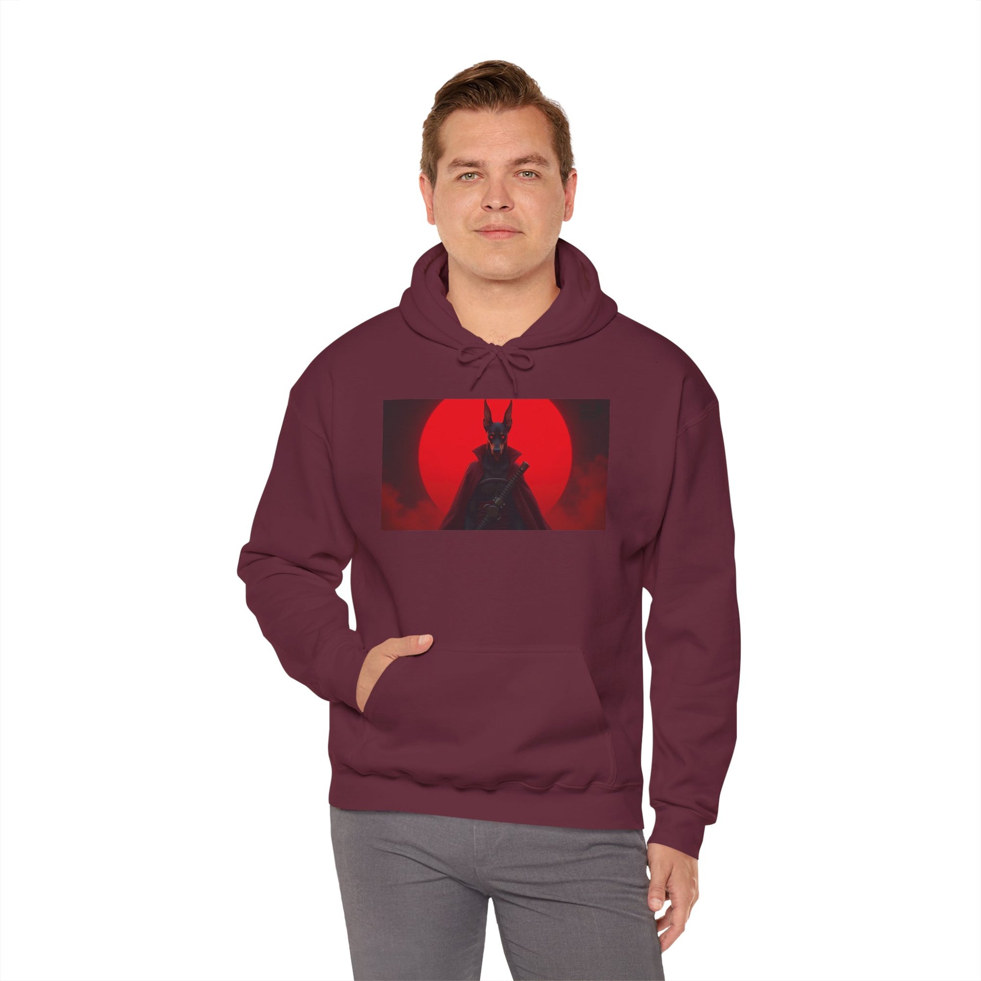 Red Sun Graphic Hoodie for Fans, Perfect for Cozy Days, Gifting, Festivals, and Casual Outings.