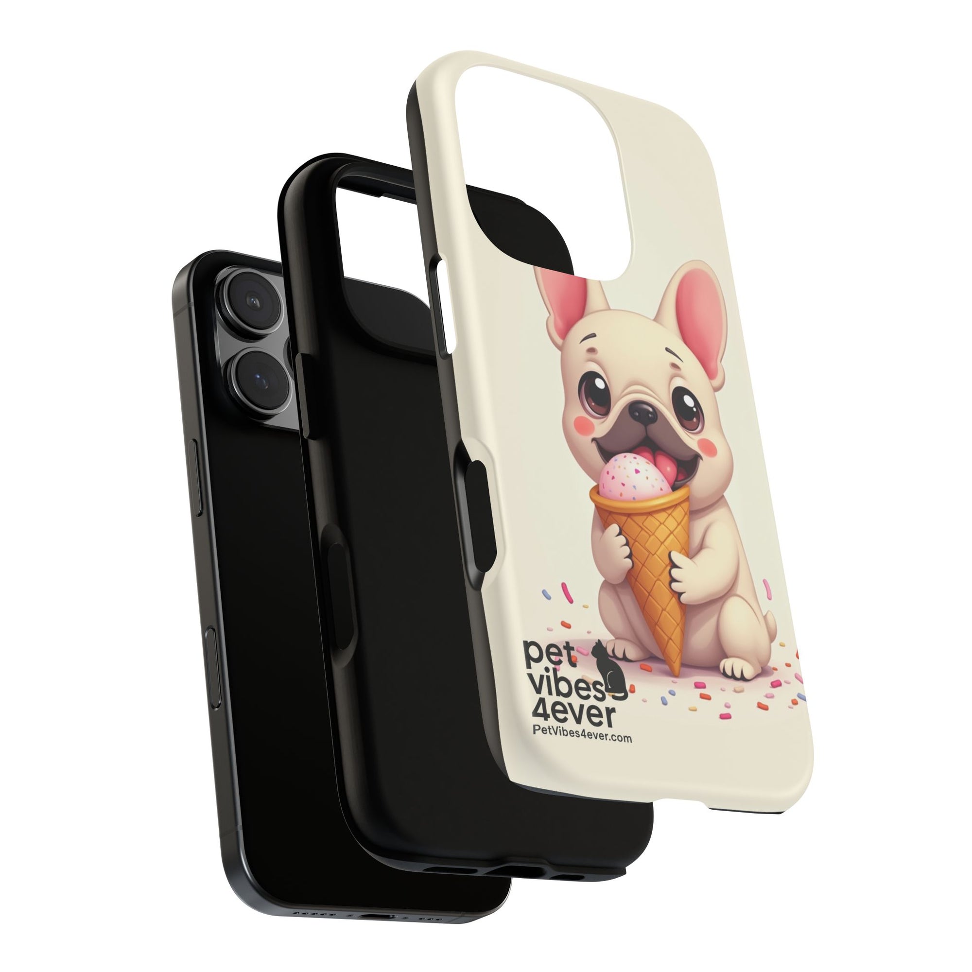 Cute Dog Case, Adorable Puppy Phone Cover, Pet Lover Gift, Ice Cream Design, Fun Accessories for Pet Owners