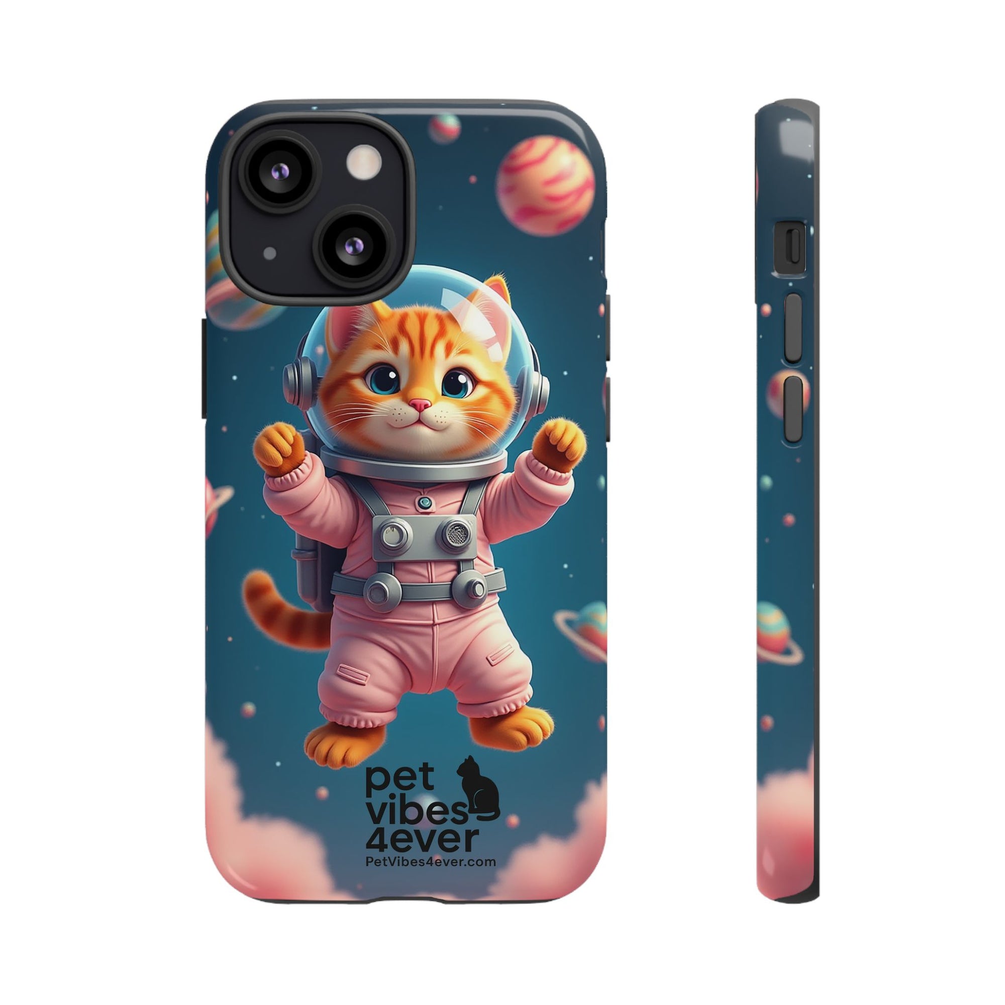 Cute Cat Phone Case, Cat Lovers Gift, Astrological Accessories, Fun Tech Gear, Space Theme Phone Cover