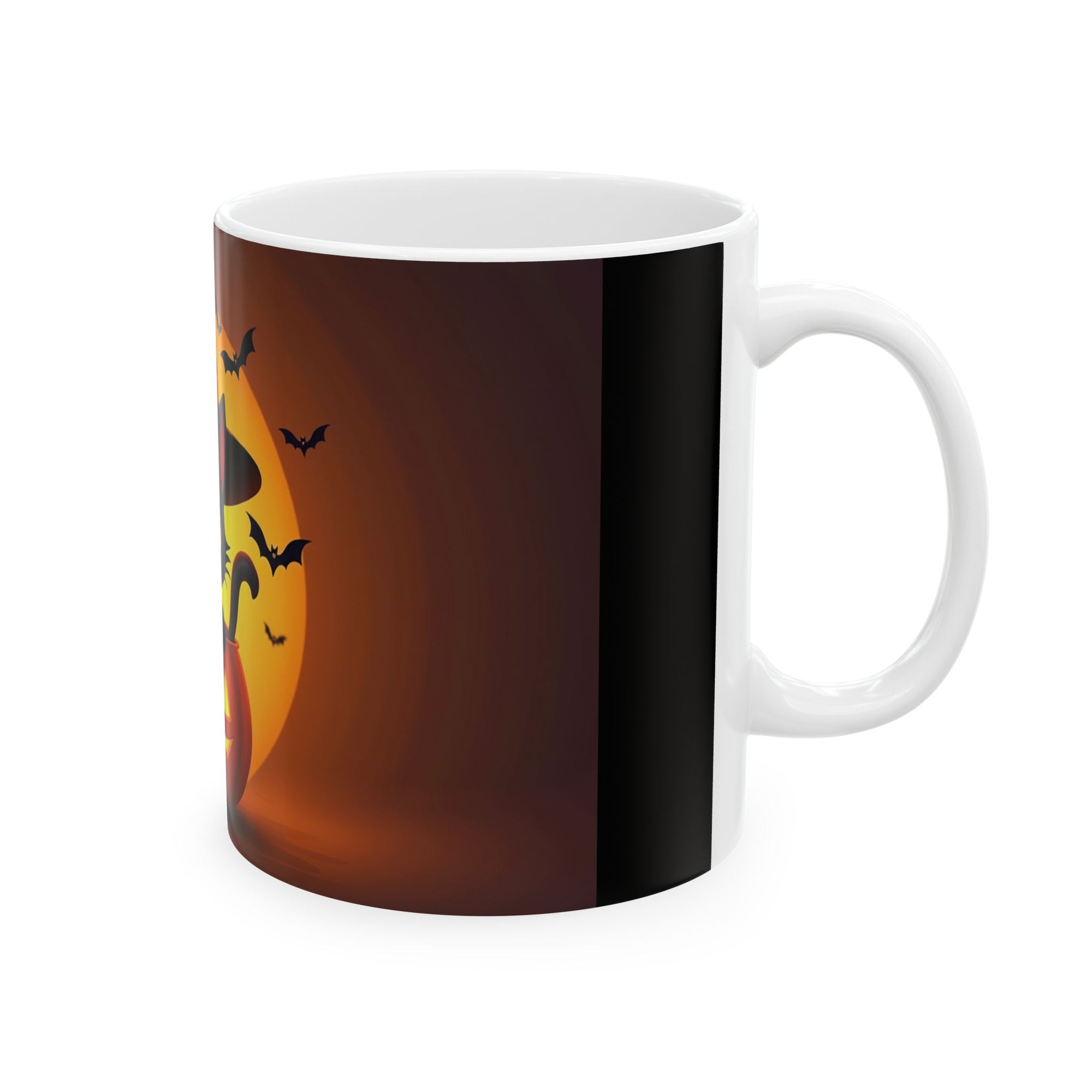 Halloween Cat Ceramic Mug, Cute Black Cat Mug, Pumpkin Mug, Spooky Drinkware, Fall Coffee Cup