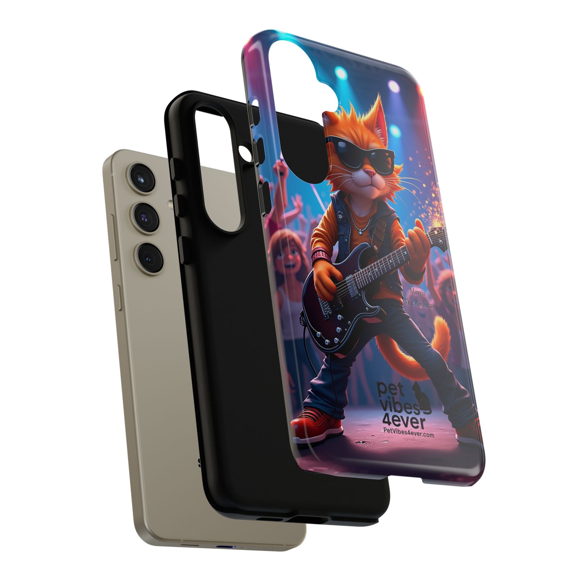 Guitar Cat Phone Case | Fun Pet Vibes | Unique Gift for Cat Lovers, Music Fans, Pet Owners, Birthday, Holidays, Personal Use