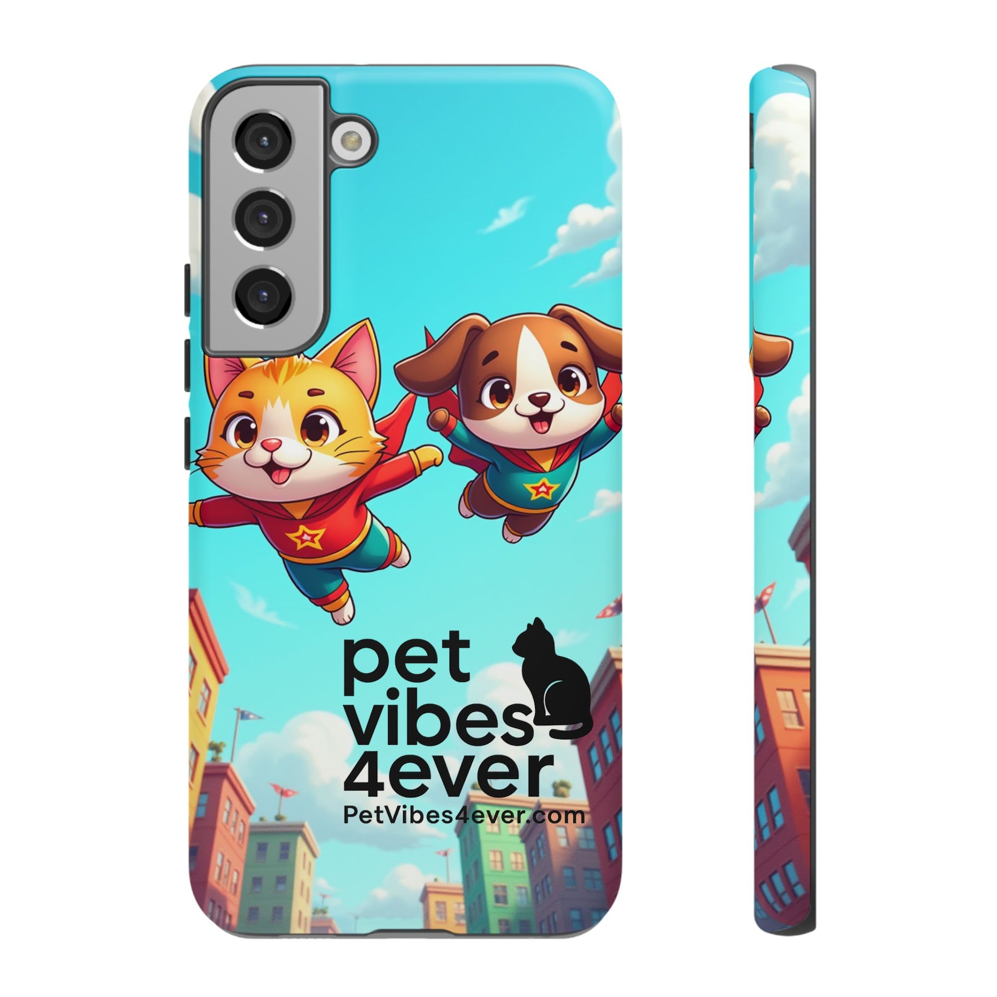 Pet Vibes Forever Tough Phone Cases, Cute Dog and Cat Design, Pet Lover Gift, Fun Phone Accessory, Animal Theme Decor