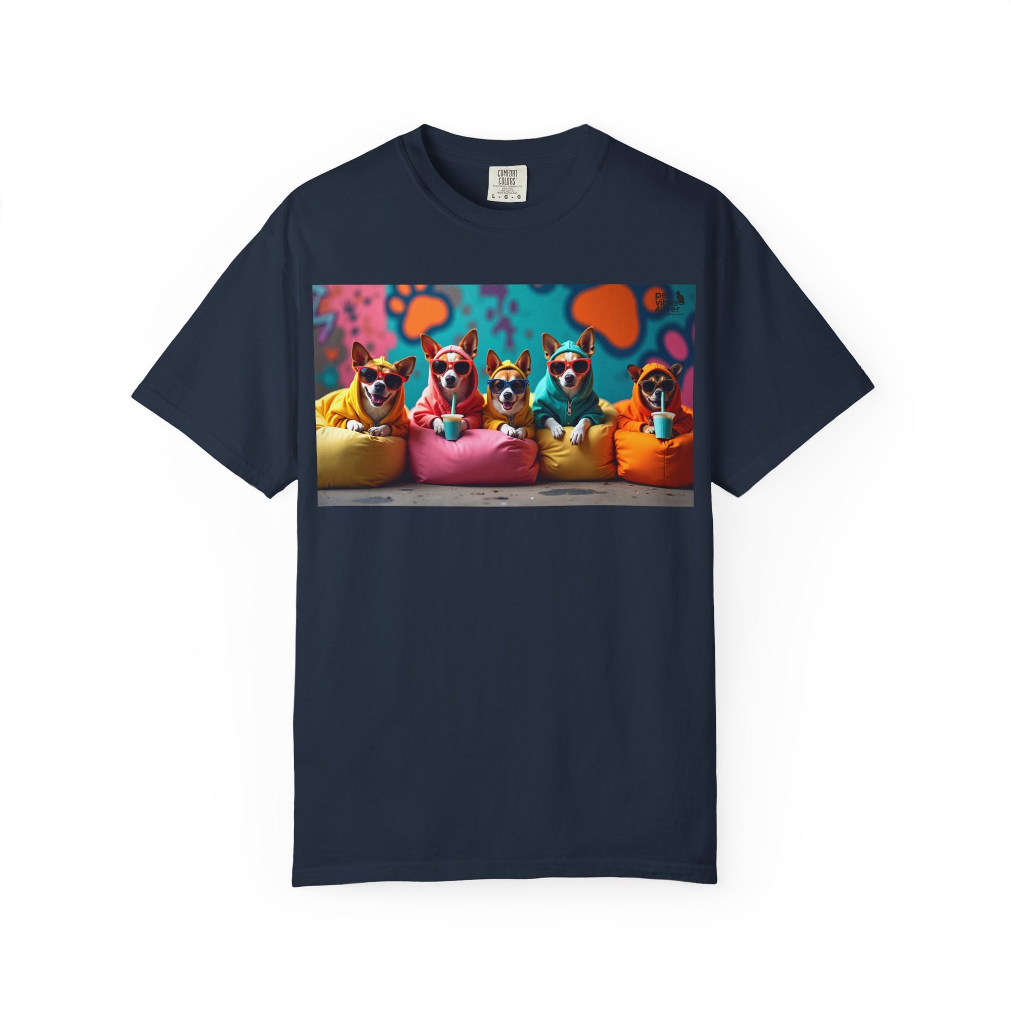 Playful Dog-Themed Unisex Garment-Dyed T-shirt, Pet Lover Gift, Casual Wear, Birthday Party Tee, Colorful Animal Art
