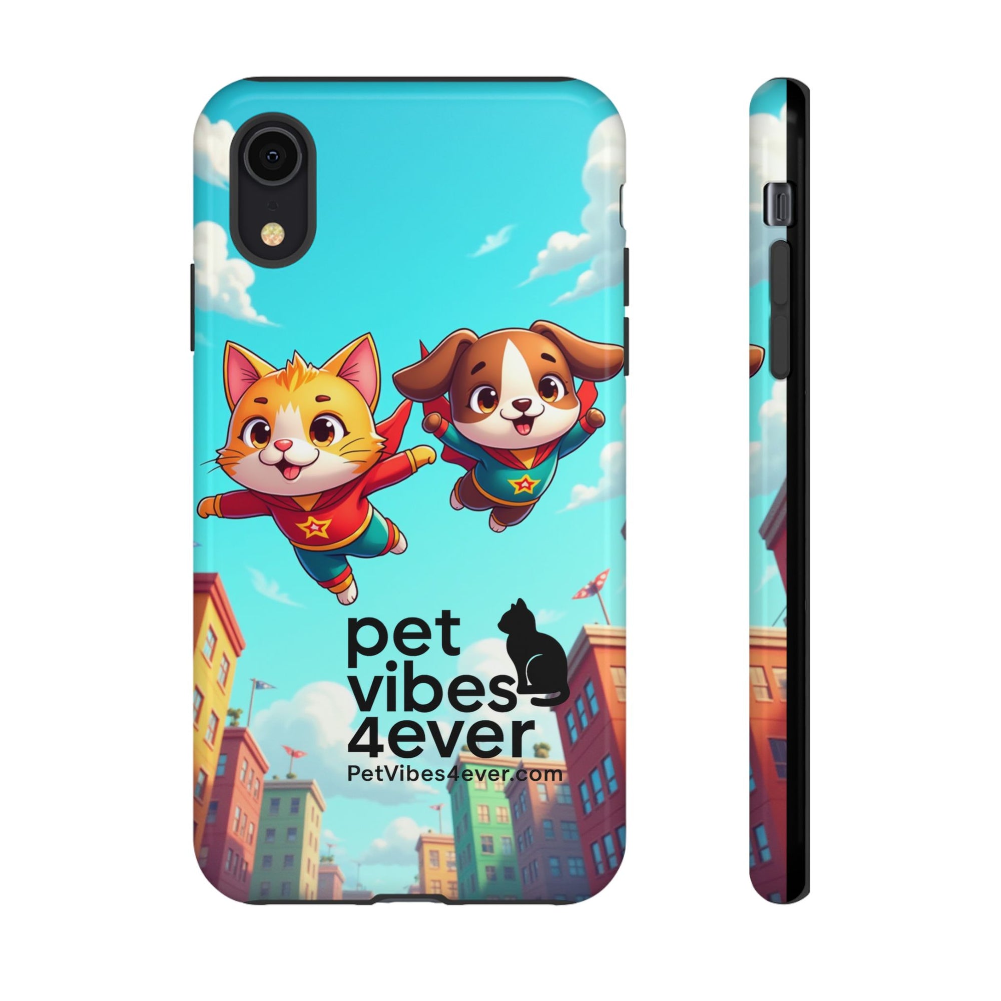 Pet Vibes Phone Case - Playful Cat and Dog Design, Animal Lover Gift, Cute Pet Accessory, Colorful Phone Cover, Fun Pet Gifts