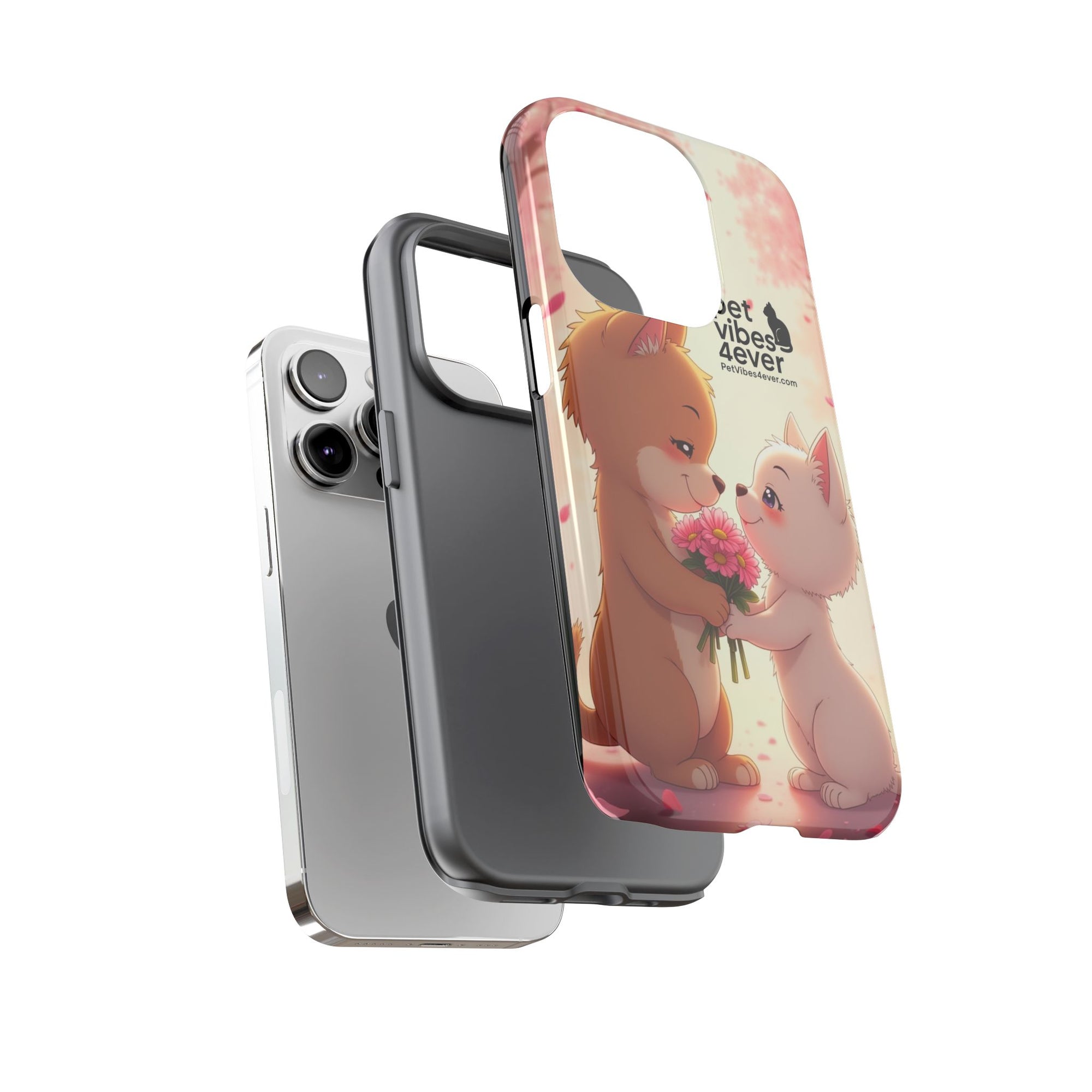Cute Pet Phone Case, Animal Lovers Gift, Valentine’s Day Present, Custom Phone Cover, Happy Couple Design, Pet Vibes Forever