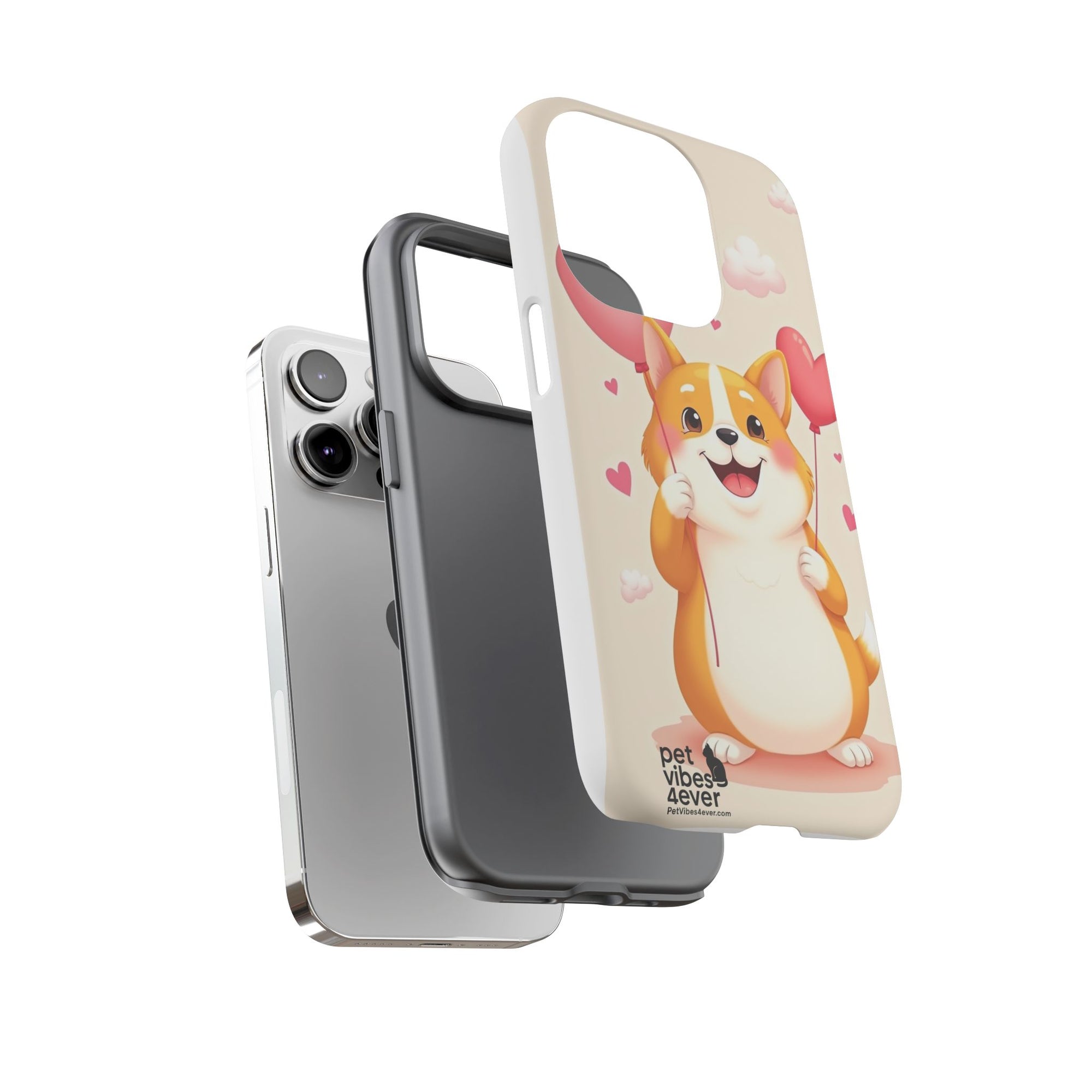 Corgi Love Phone Case, Cute Pet Gift, Animal Lover Accessory, Custom Phone Cover, Valentine's Day Gift