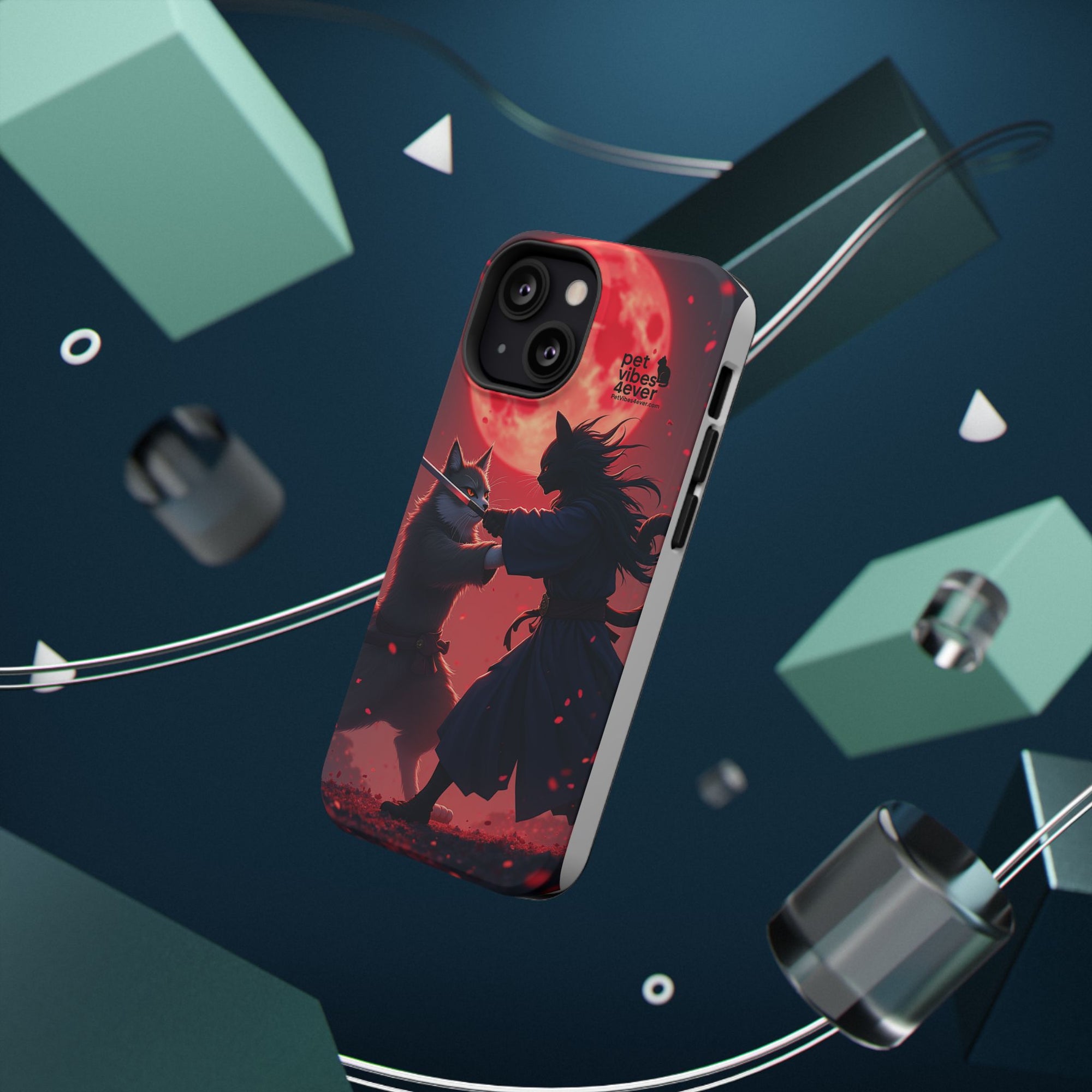 Samurai Cat Phone Case – Impact-Resistant, Pet Lovers, Cool Tech Accessories, Anime Aesthetic, Unique Gifts