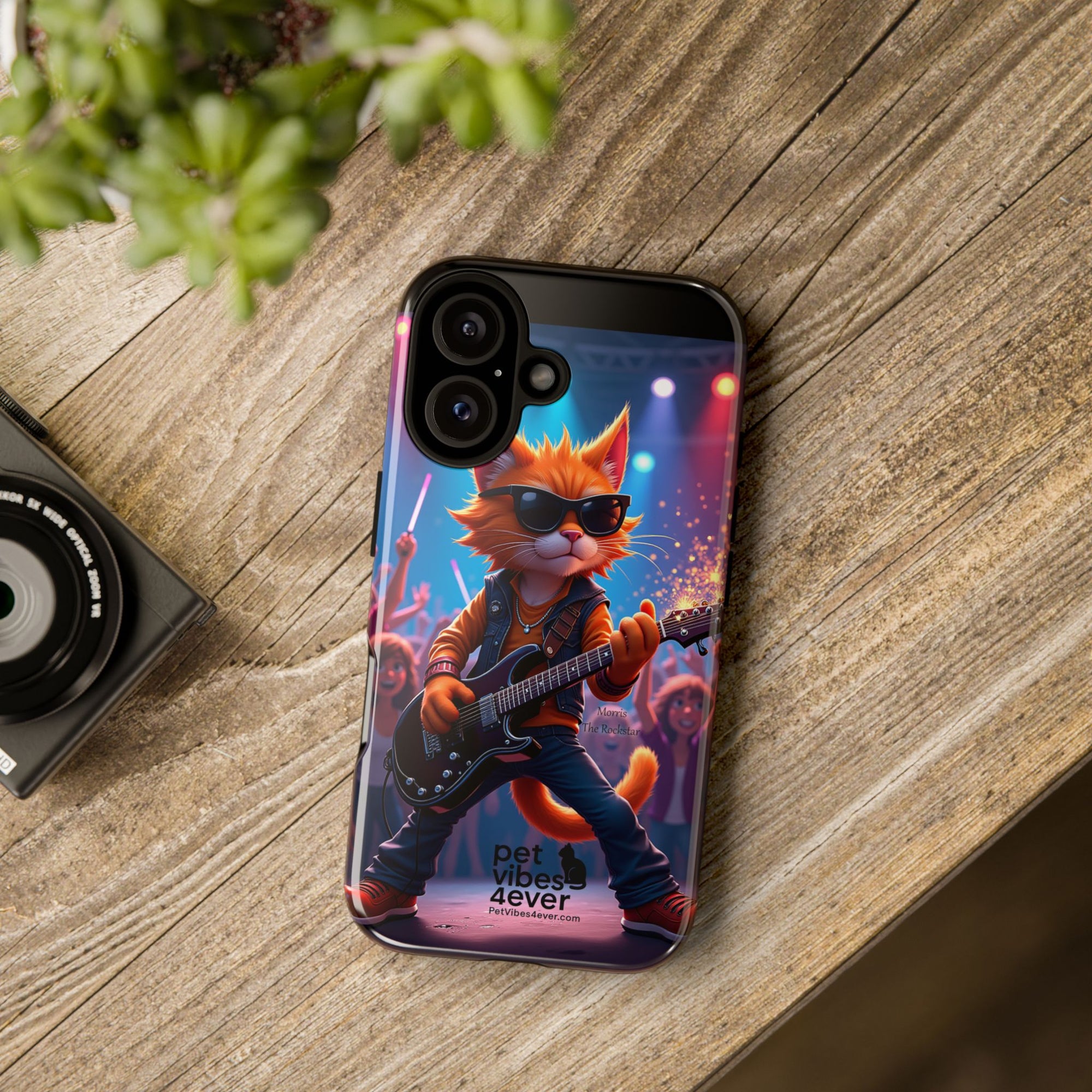 Rocking Cat Phone Case, Fun Cat Phone Cover, Cool Pet Vibes Gift, Music Lover Accessory, Unique Cat Phone Case
