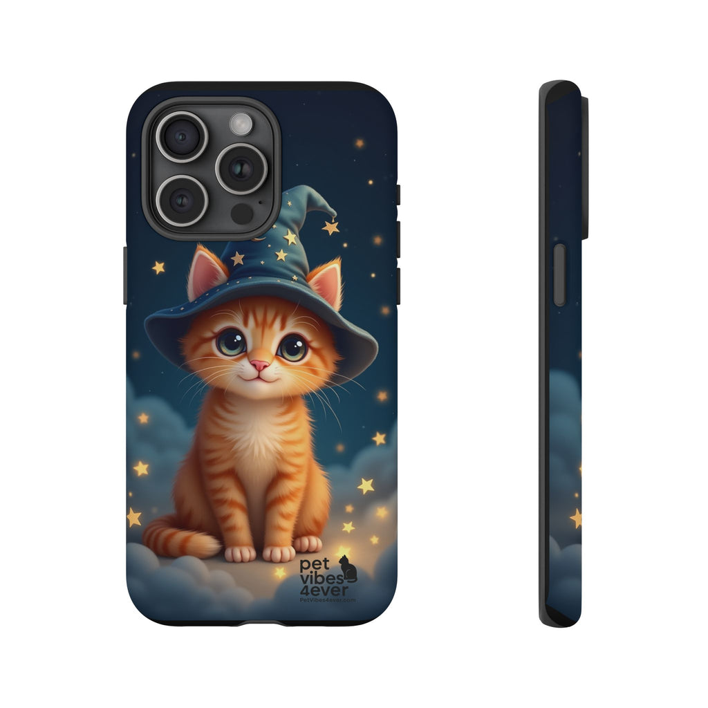 Cat-Themed Phone Case, Cute Cat Case, Pet Lover Gift, Kawaii Phone Accessory, Celestial Cat Design, Stylish Gadget Protector