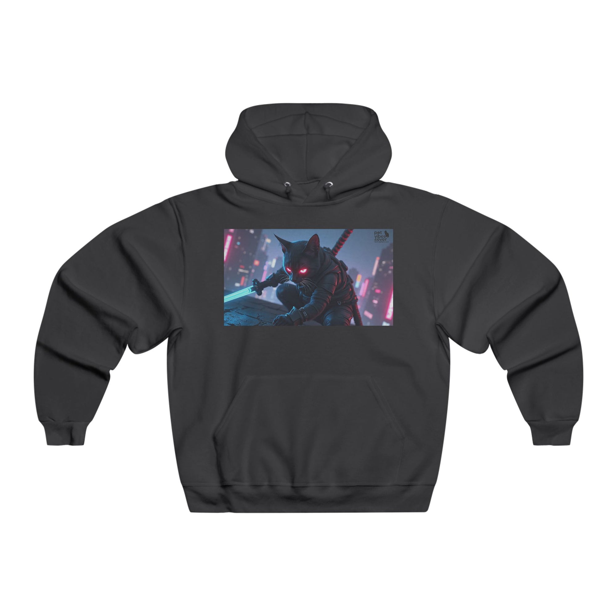 Men's Graphic Hoodie, Cozy Sweatshirt, Cool Cat Design, Gaming Apparel, Perfect Gift for Friends, Casual Wear