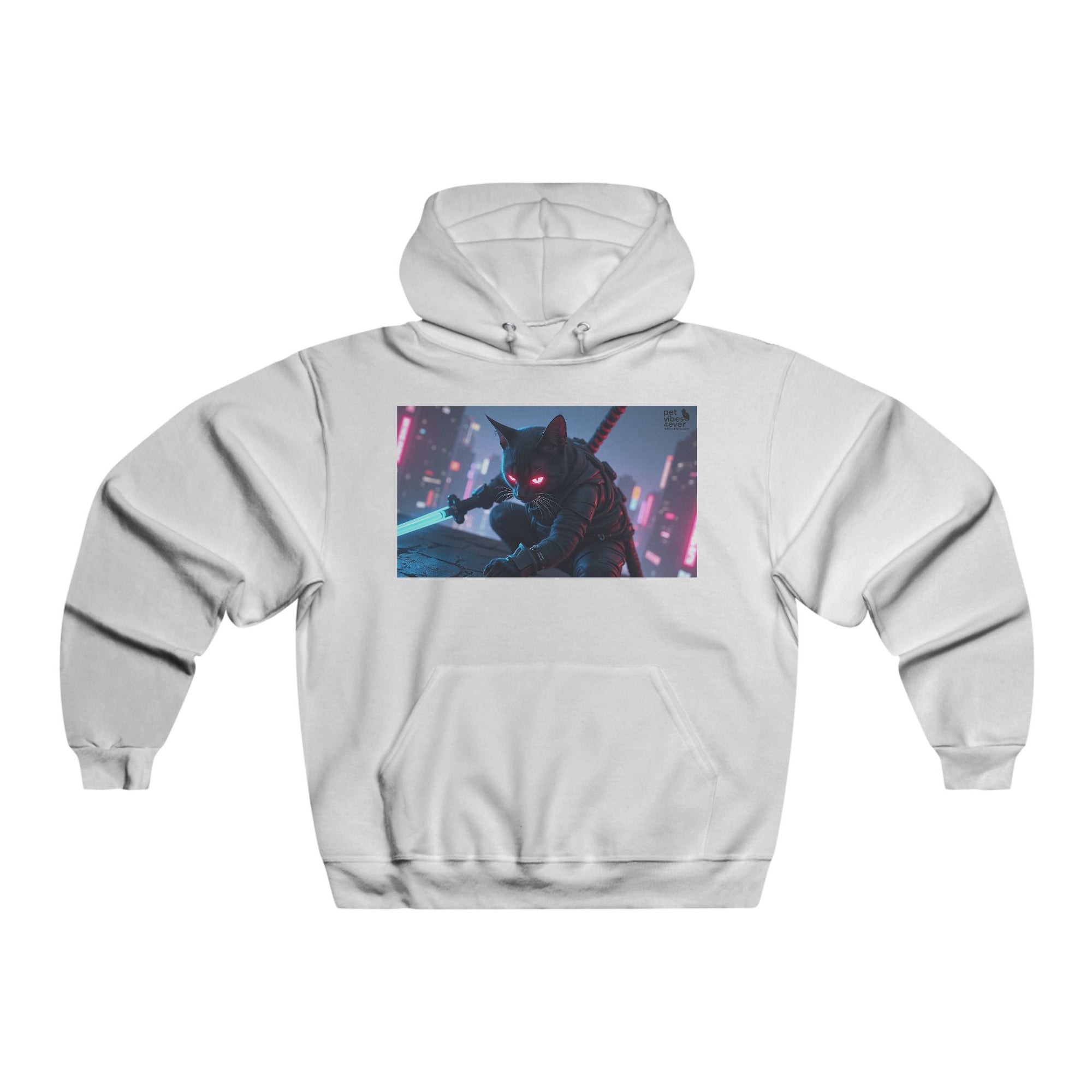 Men's Graphic Hoodie, Cozy Sweatshirt, Cool Cat Design, Gaming Apparel, Perfect Gift for Friends, Casual Wear