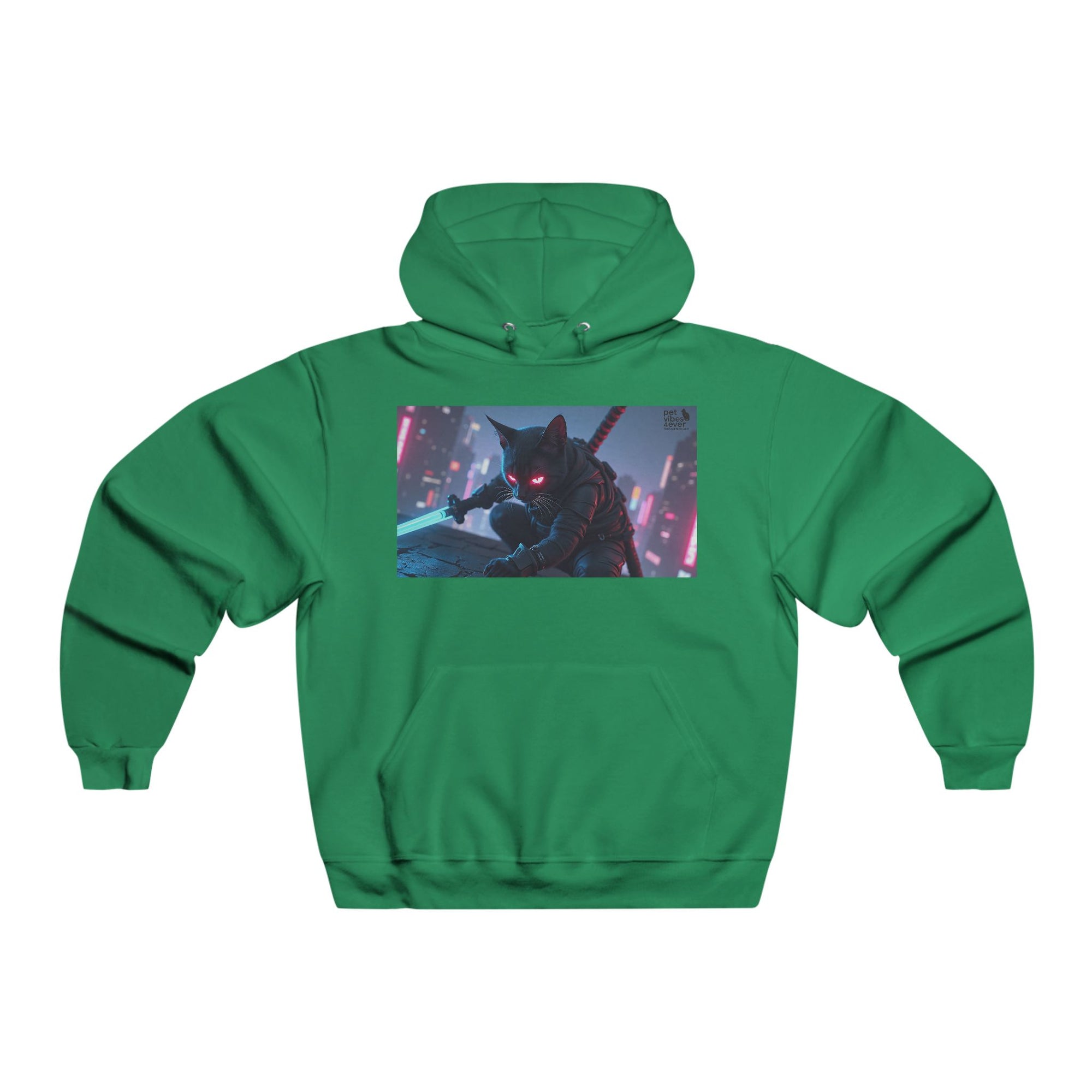 Men's Graphic Hoodie, Cozy Sweatshirt, Cool Cat Design, Gaming Apparel, Perfect Gift for Friends, Casual Wear