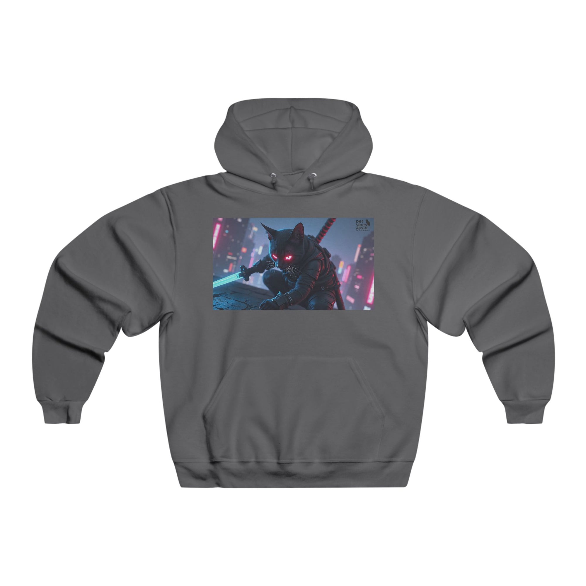Men's Graphic Hoodie, Cozy Sweatshirt, Cool Cat Design, Gaming Apparel, Perfect Gift for Friends, Casual Wear