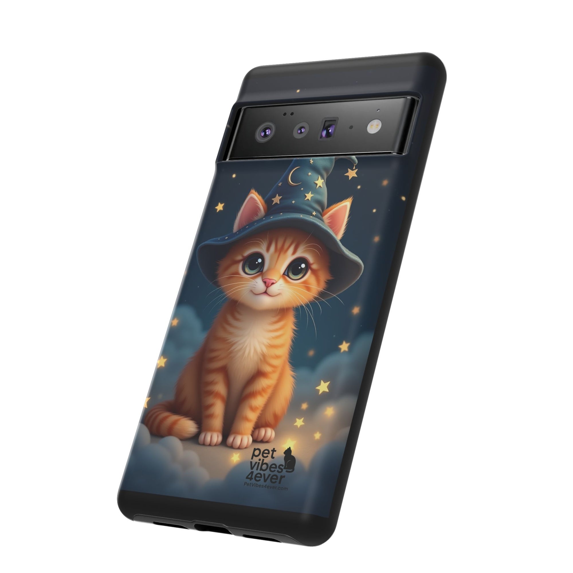 Cat-Themed Phone Case, Cute Cat Case, Pet Lover Gift, Kawaii Phone Accessory, Celestial Cat Design, Stylish Gadget Protector