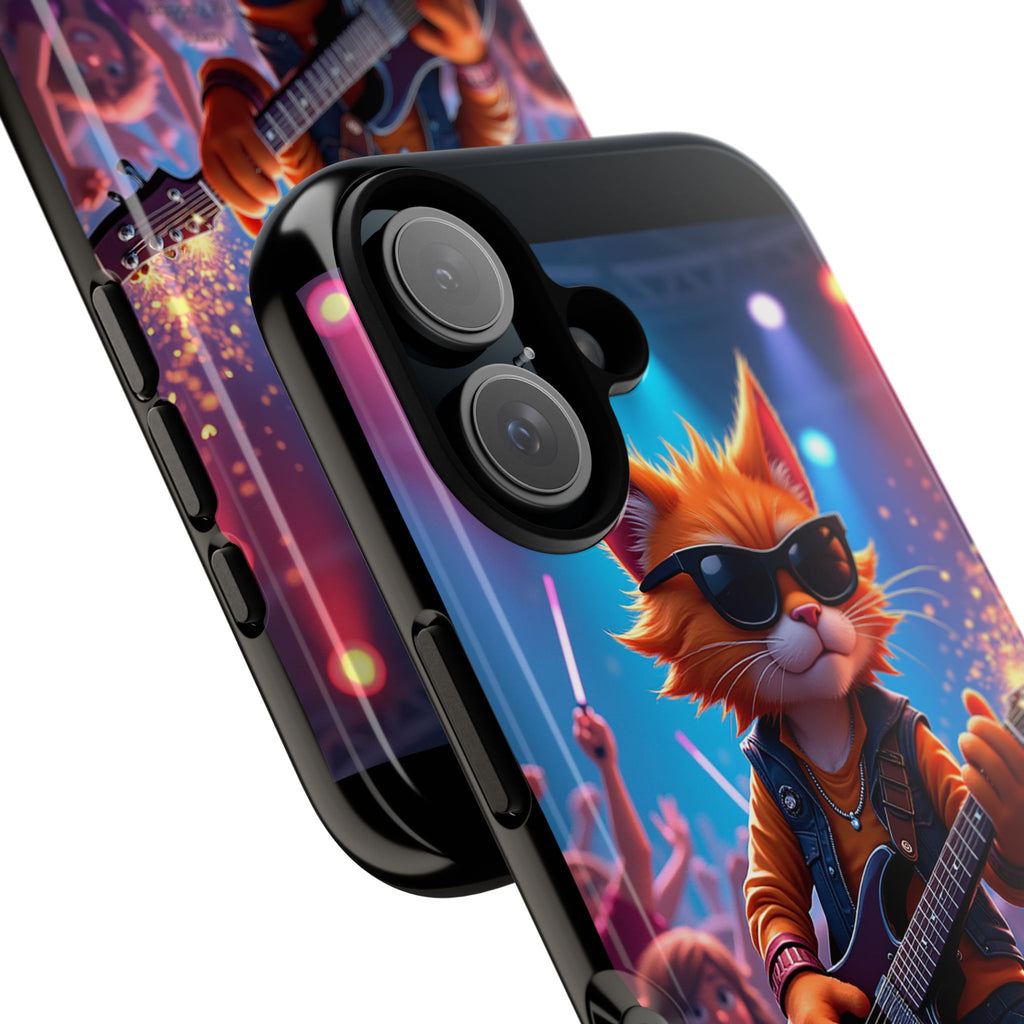Rocking Cat Phone Case, Fun Cat Phone Cover, Cool Pet Vibes Gift, Music Lover Accessory, Unique Cat Phone Case