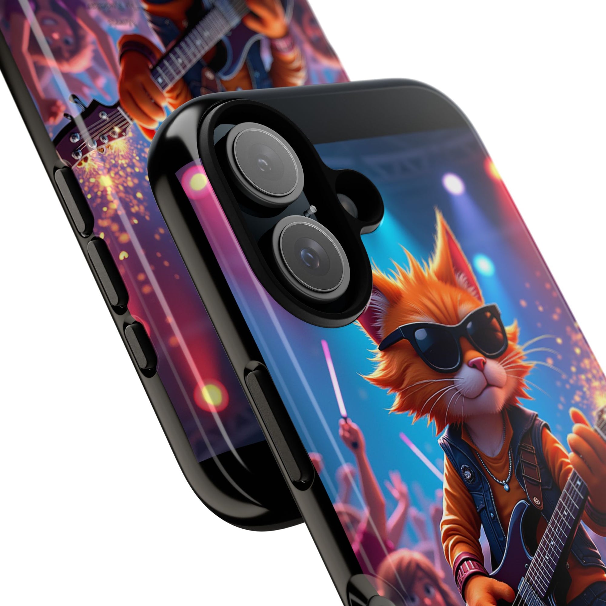 Rocking Cat Phone Case, Fun Cat Phone Cover, Cool Pet Vibes Gift, Music Lover Accessory, Unique Cat Phone Case