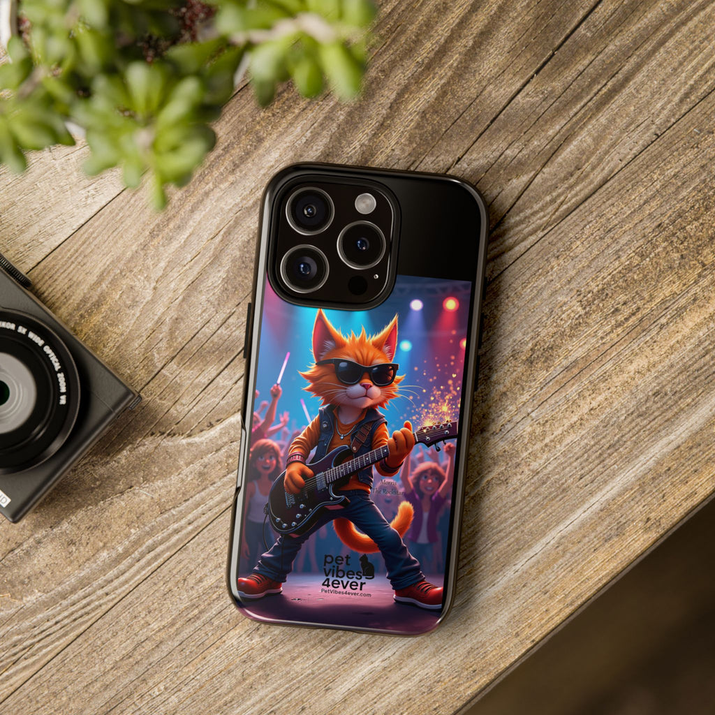 Rocking Cat Phone Case, Fun Cat Phone Cover, Cool Pet Vibes Gift, Music Lover Accessory, Unique Cat Phone Case